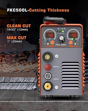 FEIFANKE 230V 50A Plasma Cutter Non Contact Low Frequency IGBT 2T/4T Cutting Torch with Blow Back for Cutting Stainless Steel Aluminium and Copper Maximum Cutting Thickness 25mm