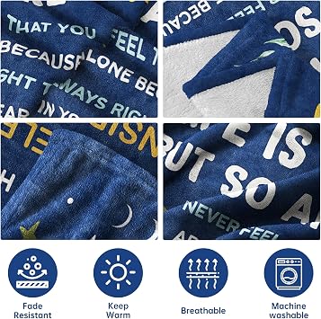 Niyewsor Blanket Gifts for Son, Birthday Gifts for Sons Adult, Teen Boys, Christmas, Graduation, Grown Gift for Sons, Son Gift from Mom Dad, Flannel Blanket for Bed Sofa, 60X 50