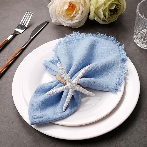 Miniatura 2 de Juego de 8 servilletas de lino elegantes y duraderas para bodas, ocasiones especiales y uso diario, tela suave y absorbente, lavable a máquina y