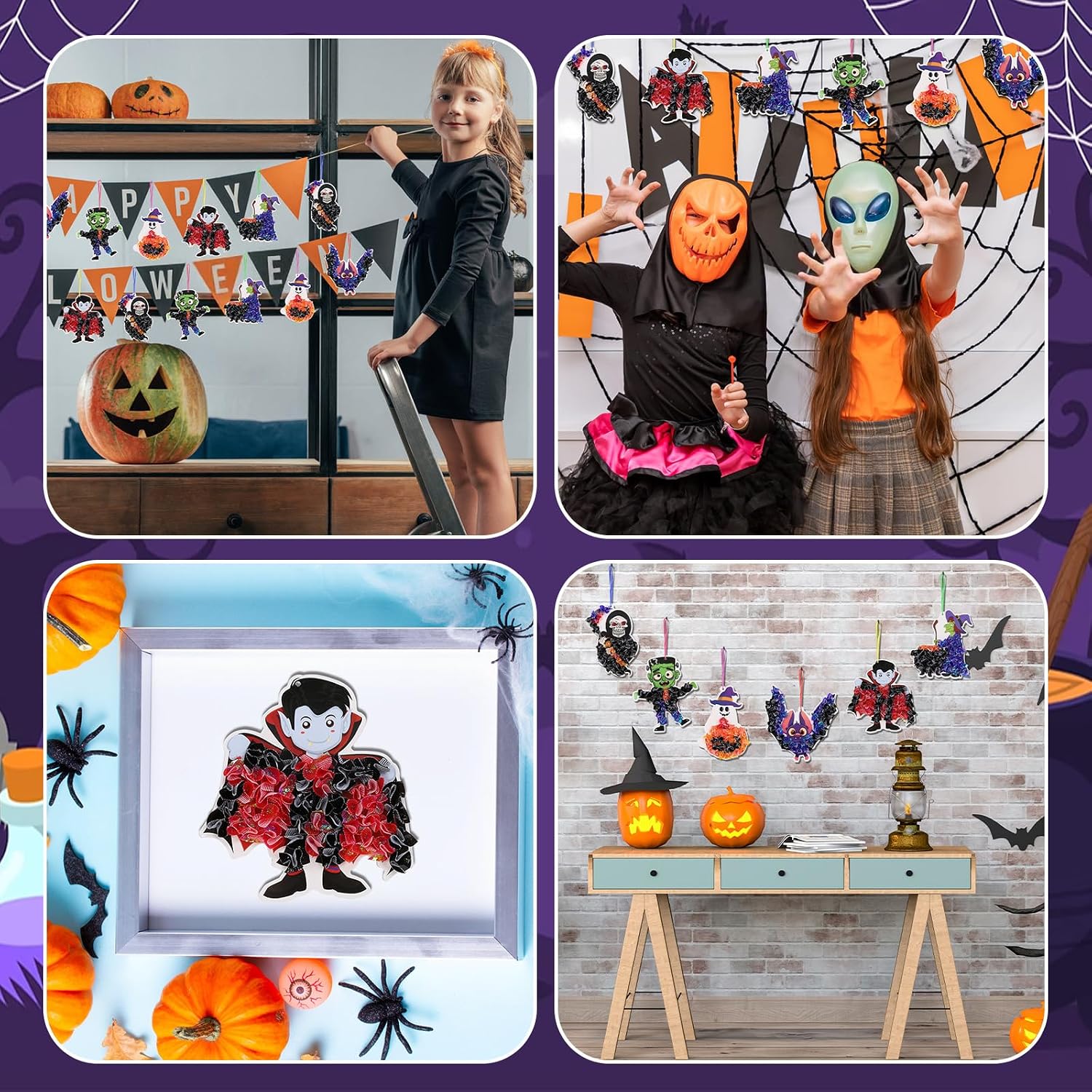 Fennoral 12 Pack Halloween Craft Kit for Kids Make You Own Poke in Arts and Crafts DIY for Kids Boys Girls Party Supplies Halloween Decoration