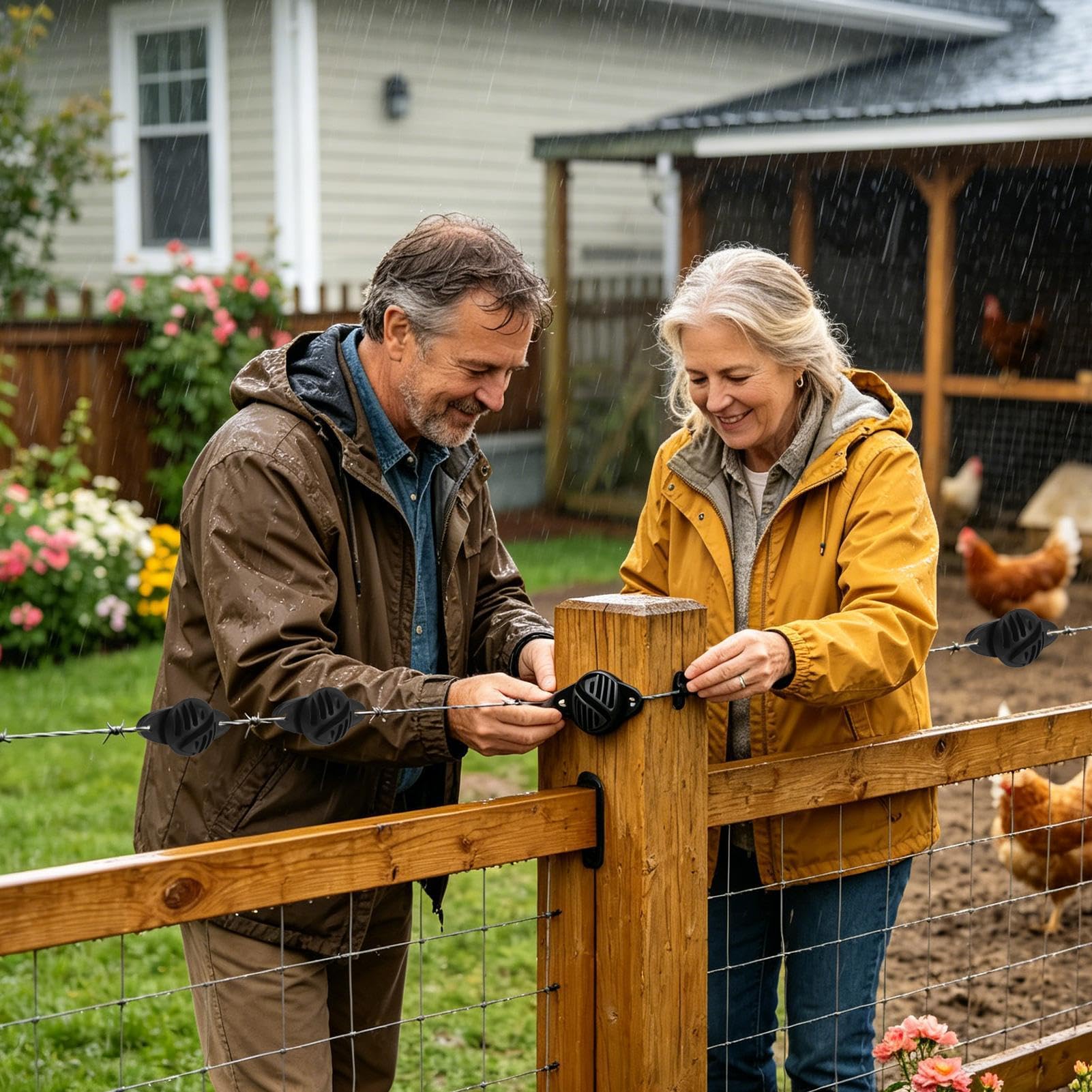 Aislantes para Cerca 100 Piezas de Poste de Repuesto Electrónico con | Aislador de Repuesto de Madera para Exterior Traspatio Jardín de Gallinas Gallinero Rancho Patio Césped