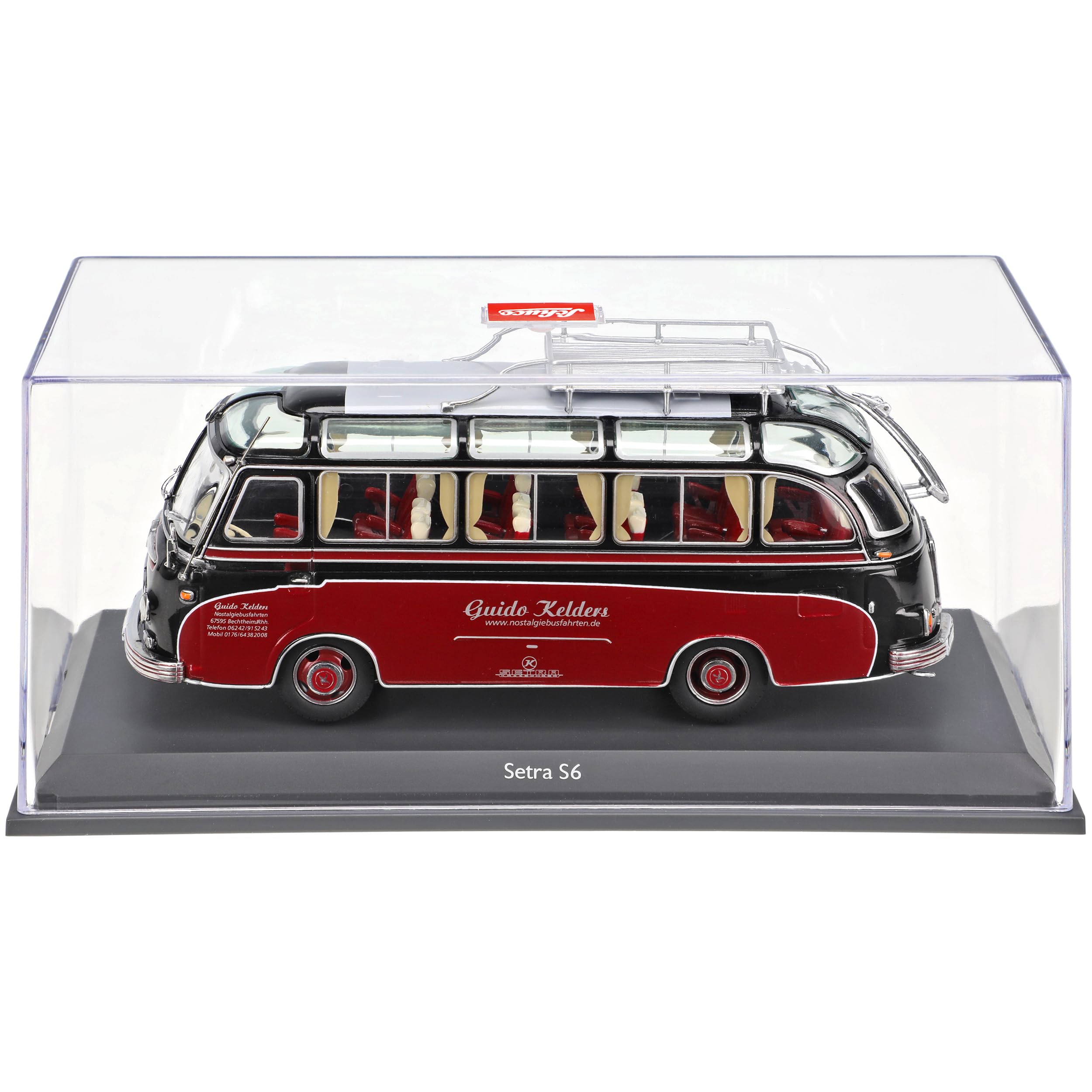 Setra S6 Bus Rot Guido Kelders Nostalgiebusfahrten 1/43 Schuco Modell Auto Modell Auto