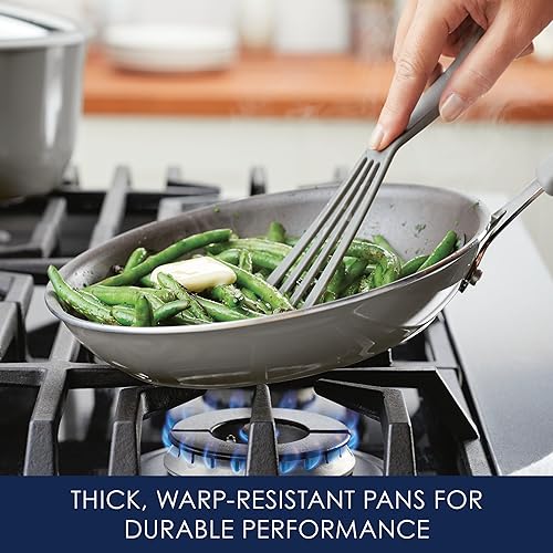 Miniatura 7 de Rachael Ray Cook + Create - Sartén antiadherente, 10 pulgadas, color gris