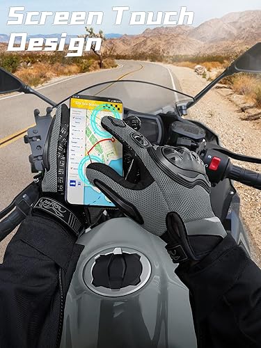 Miniatura 9 de COFIT Guantes de motocicleta de malla transpirable, protectores de pantalla táctil para hombres y mujeres, BMX, ATV, MTB, carreras de carretera,