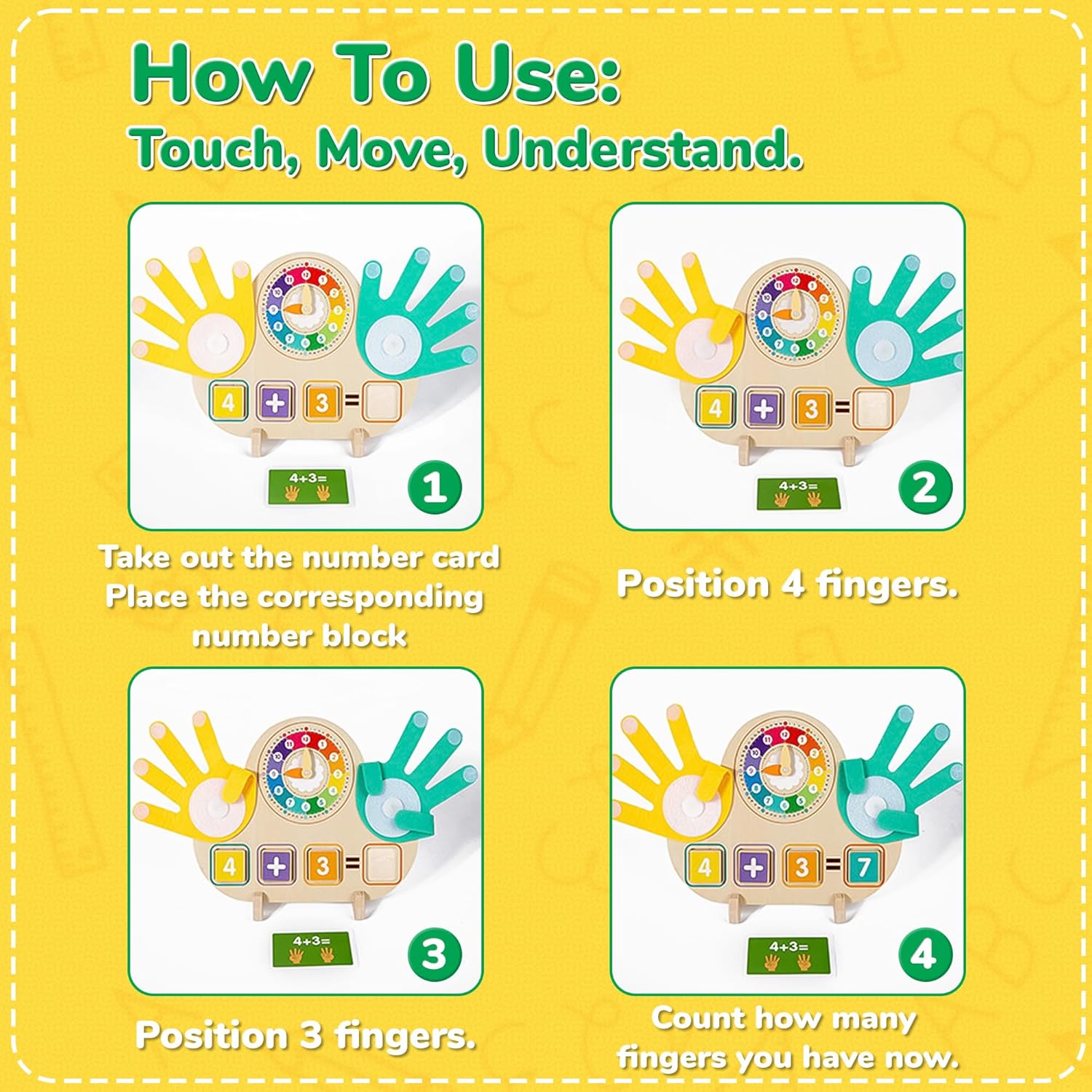 QEF Montessori Toys for 3 4 5 Year, Educational Math Manipulatives Number Counting Blocks for Kids, Preschool Learning Toys for Toddlers 2-4