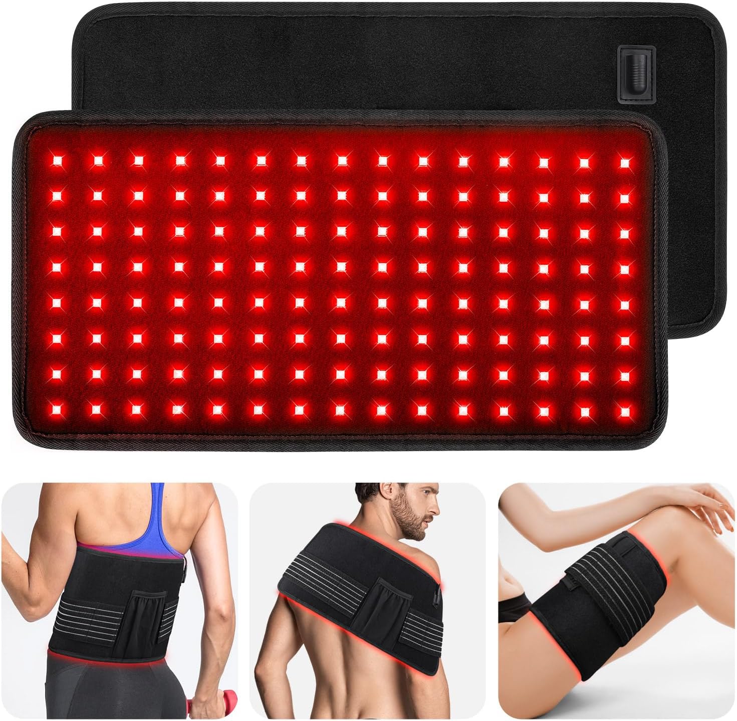Red Light Therapy for Body, 15.7" x 7.9" Infrared Light Therapy Belt Wrap with Timer for Back Shoulder Waist Knee Pain Relief, 660nm & 850nm Home Red Light Therapy Pad, Improve Inflammation
