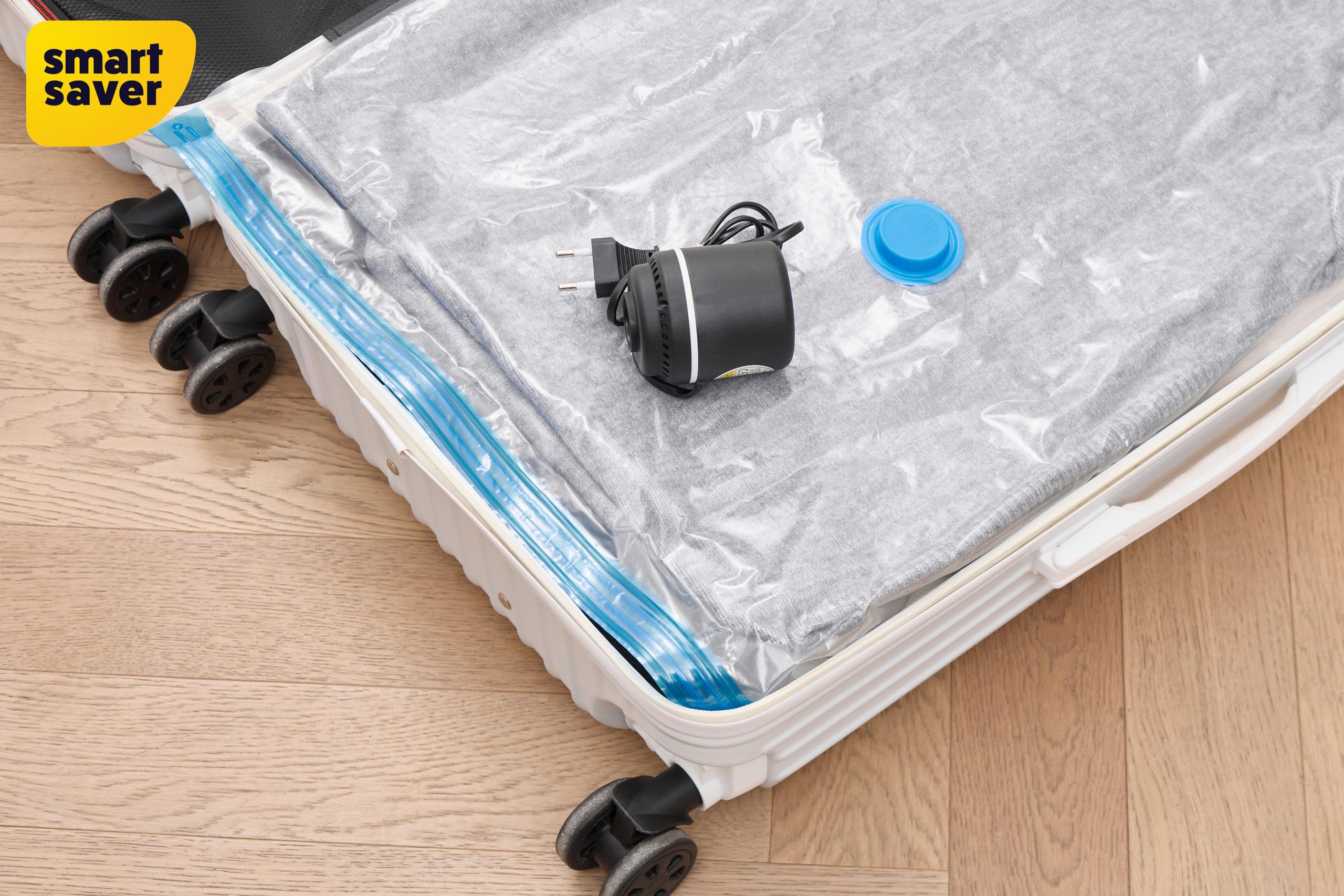 Smart Saver Vacuum Pump for Packing, Electric Pump for Vaccum Storage Bags, Portable Plastic Vacuum Bag Pump for Compression Comforter, Clothing (Storage Bag Not Included) 3