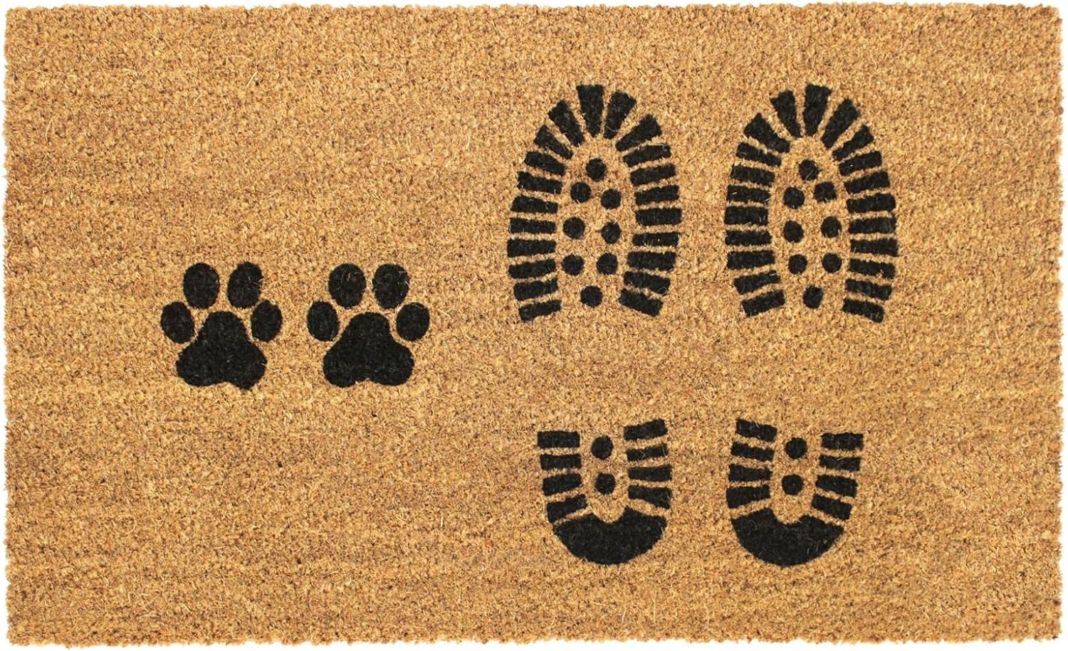 Rugsmith Black Machine Tufted Paws Doormat,18" x 30"