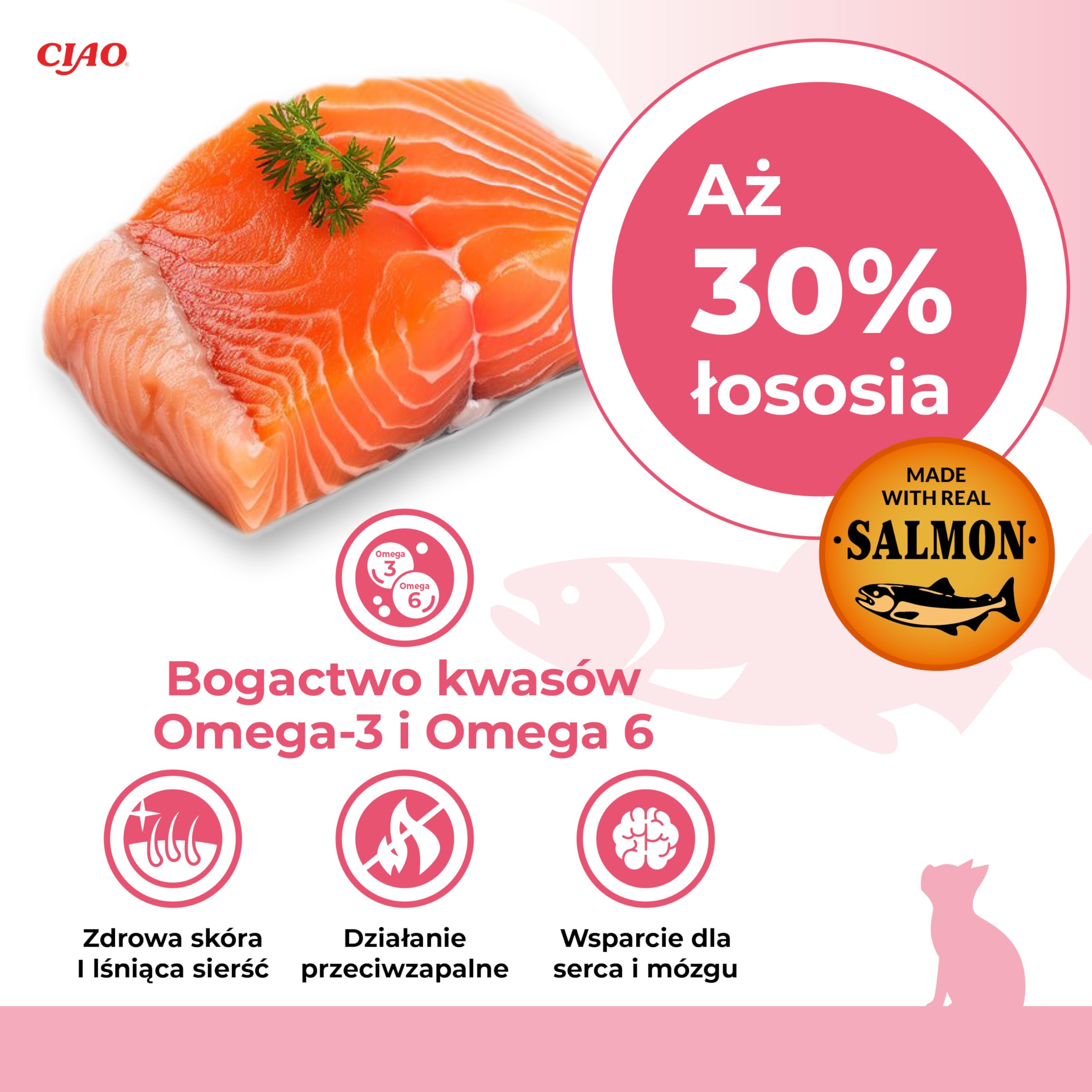 INABA Churu Treats Cat Treats 30% łososia, bogaty w kwasy omega 3, witaminę E, kolagen, tylko 12 kcal na tubkę | zdrowe przysmaki dla kotów z Japonii, 56 g (1 opakowanie)
