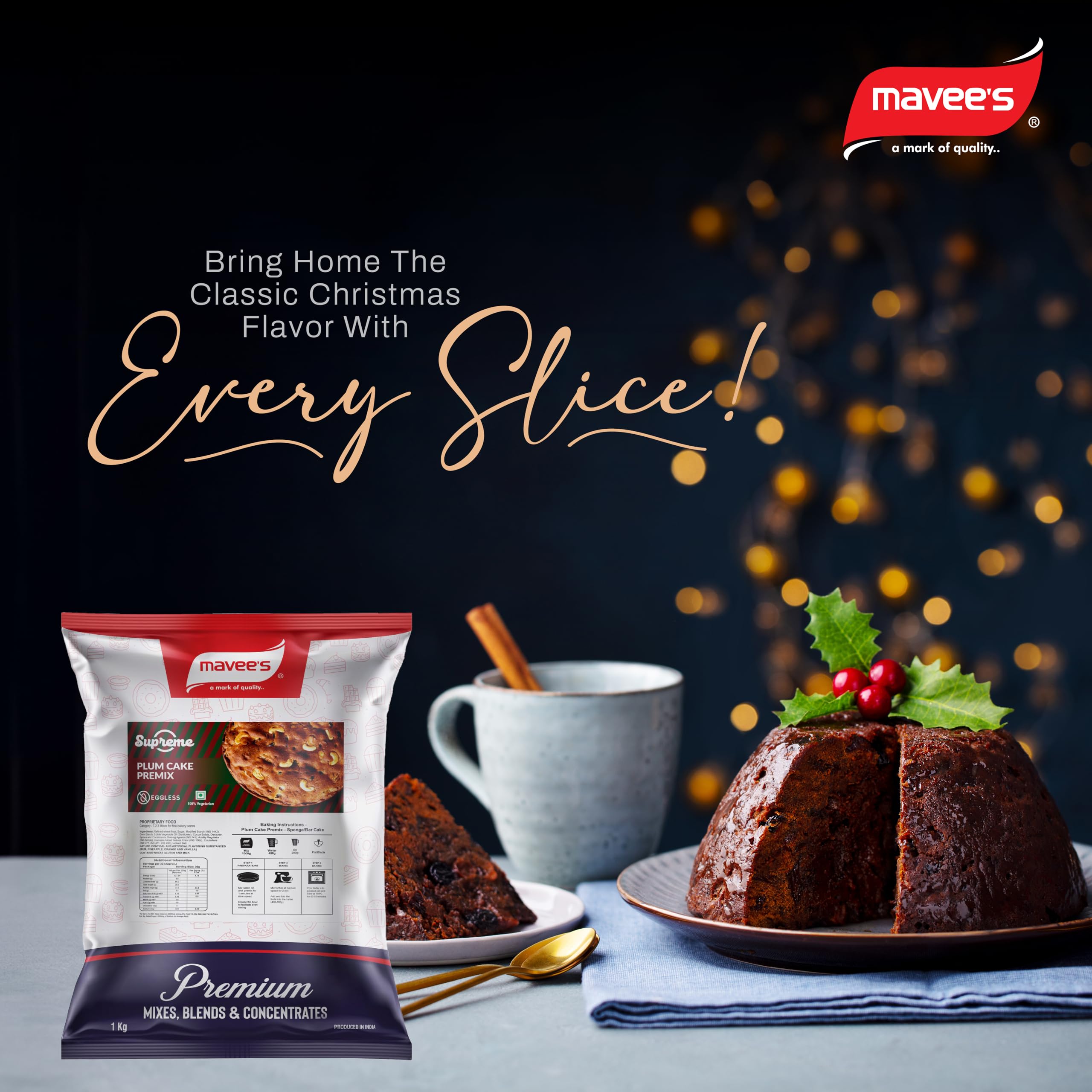 Supreme - Plum Cake Mix Eggless | Premium Baking solutions | Instant Cake Premix Powder | 1Kg - Image 5 thumbnail