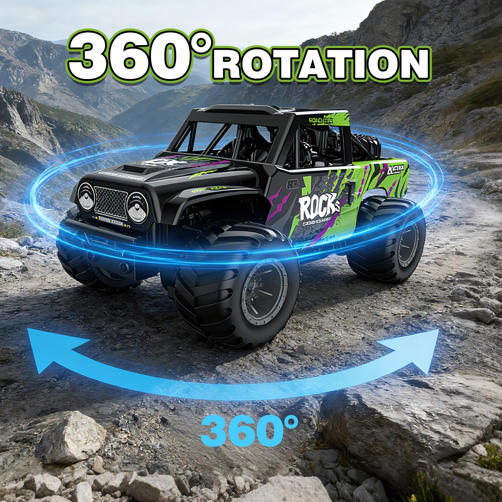 Voiture Télécommandés Radiocommandée Jouets Camion: Amphibie Tout Terrain | Voiture RC 2,4 GHz 4X4 Véhicule Cadeau d'anniversaire ou de Noël pour garçons Enfants