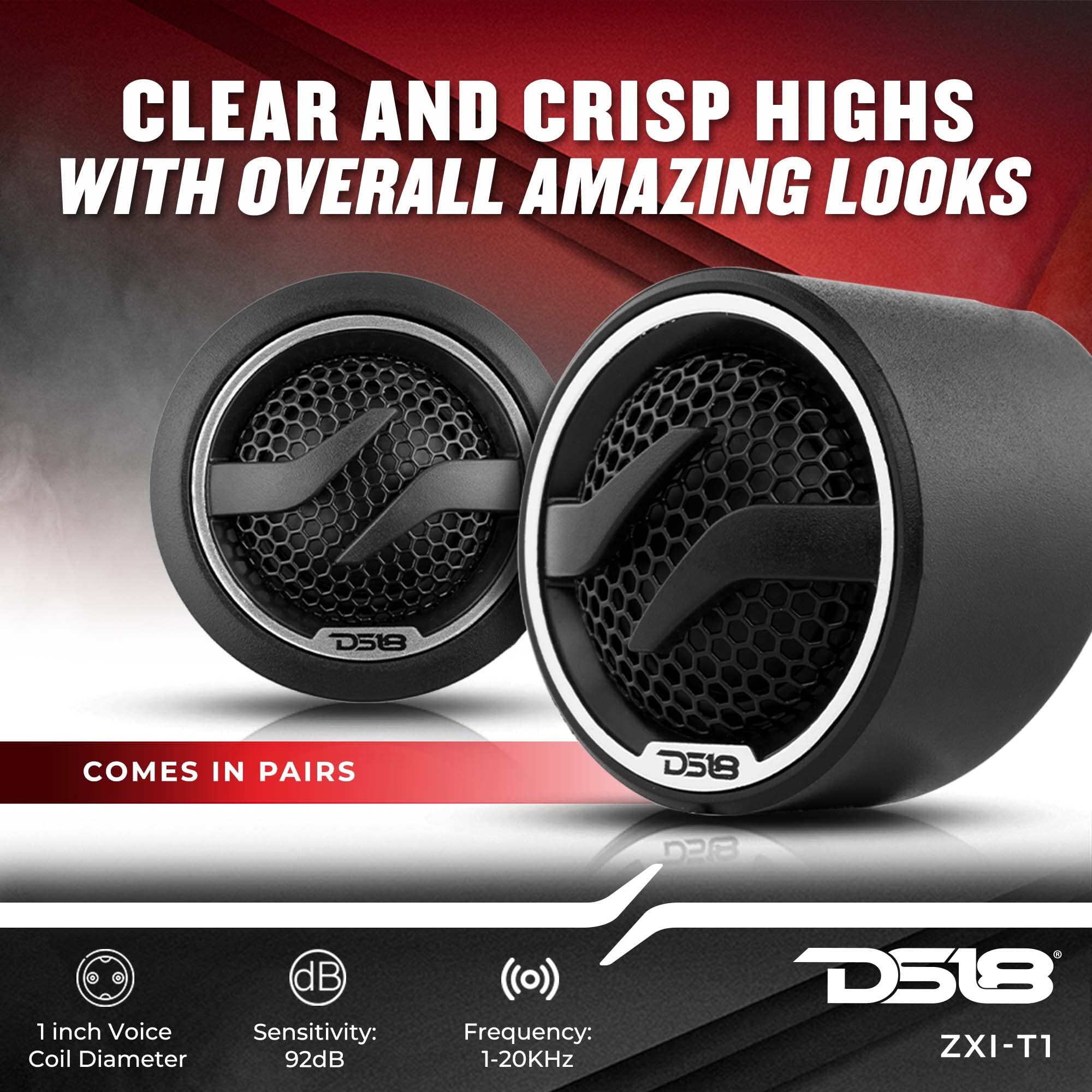 Amazon.com: DS18 ZXI-T1 1.7 Inches Pei Dome Car Audio Tweeter with