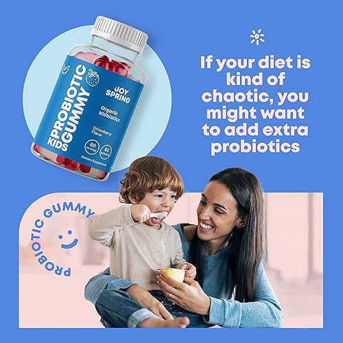 Miniatura 4 de JoySpring Probióticos para niños pequeños con sabor a fresa - Probióticos de goma para niños y líquido multivitamínico para niños pequeños