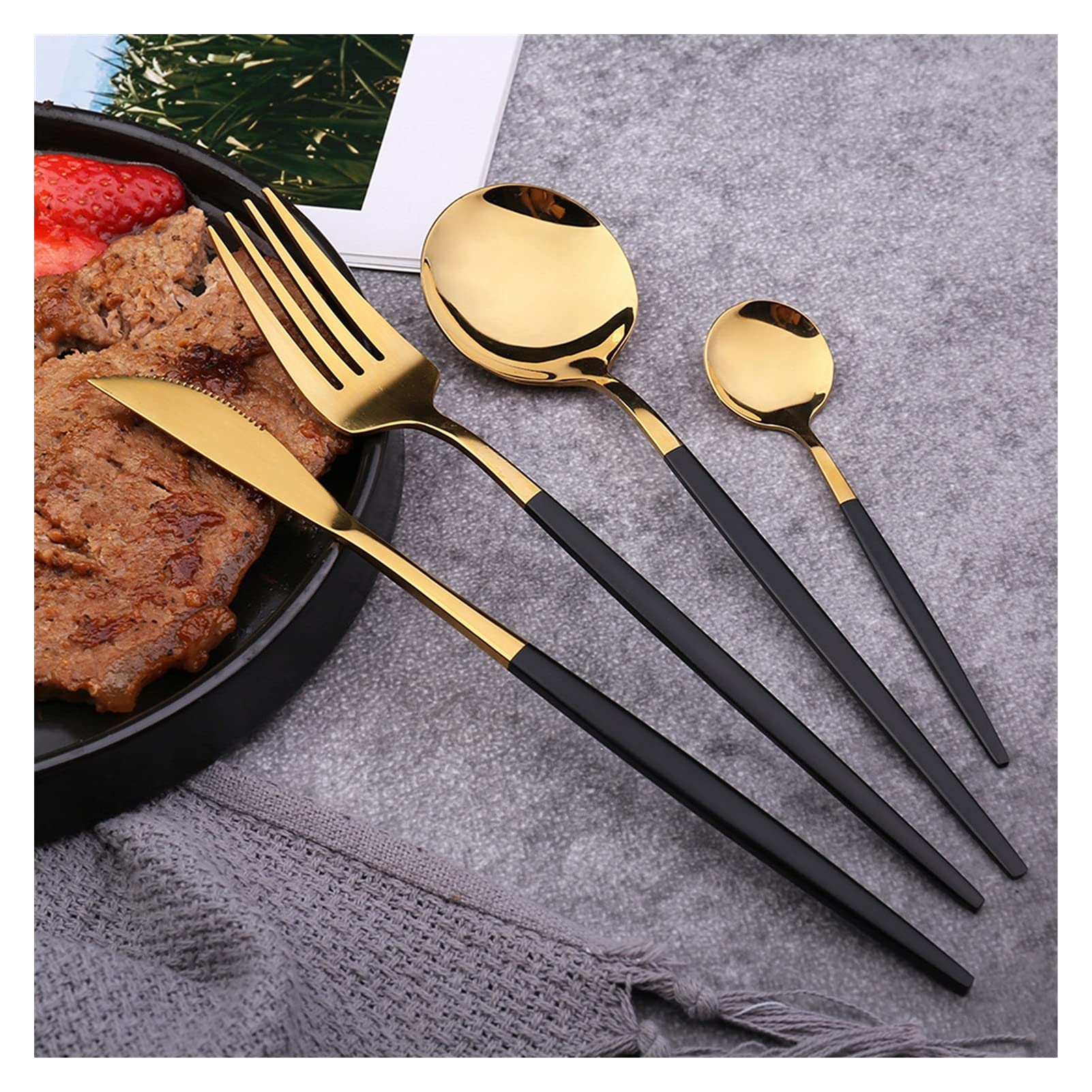 Amazon｜XA906 4ピースの食器座のカトラリーナイフフォークススプーン