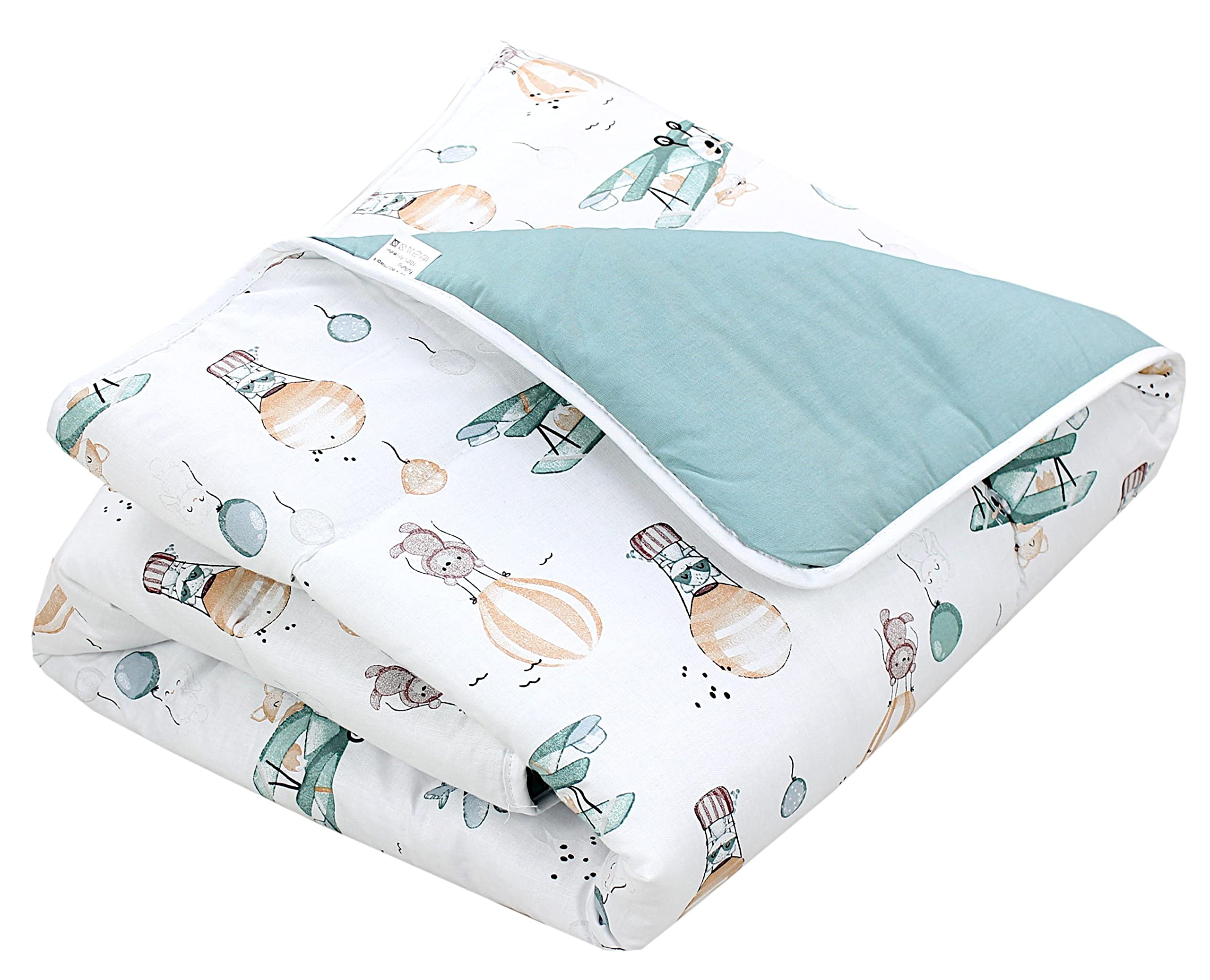TupTam Baby Play Mat Manta para Niños Pequeños 120 x 120 cm Manta de Juego Grande para Niños Acolchada XXL, Zoo Verde — view 12