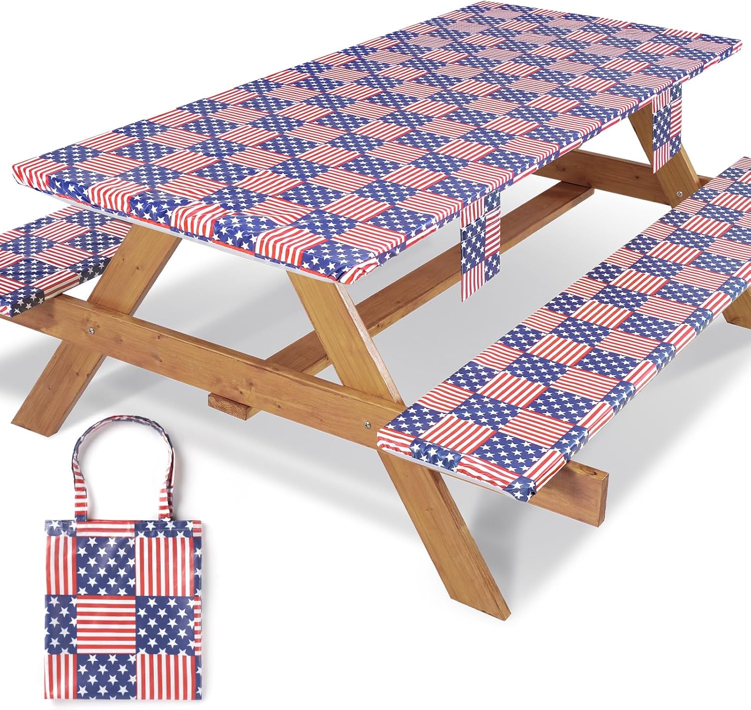 96x30 In Fitted Picnic Table Cover with Bench Covers Heat Resistant Outdoor Water Proof Rectangular Table Cloth Accesorios Para Camping Patio Campers Gear Kit Gifts for Coworker Friendship