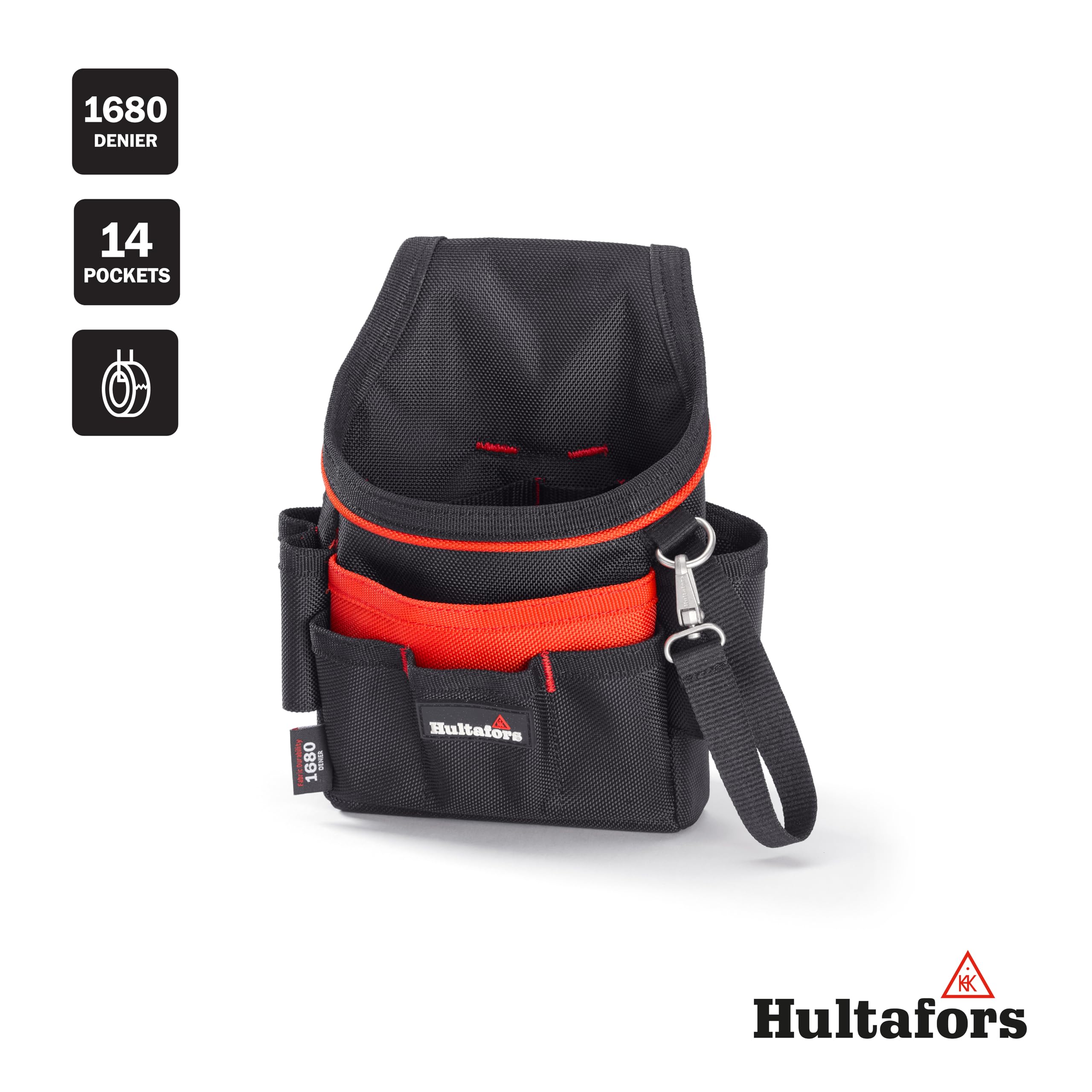 Hultafors Tool Bag I Tool Holder Belt with 14 Compartments I with Zip I Robust Material with 1690 Denier I Sturdy Tool Bag with Attachment by Press Stud I 592030 - Image 4