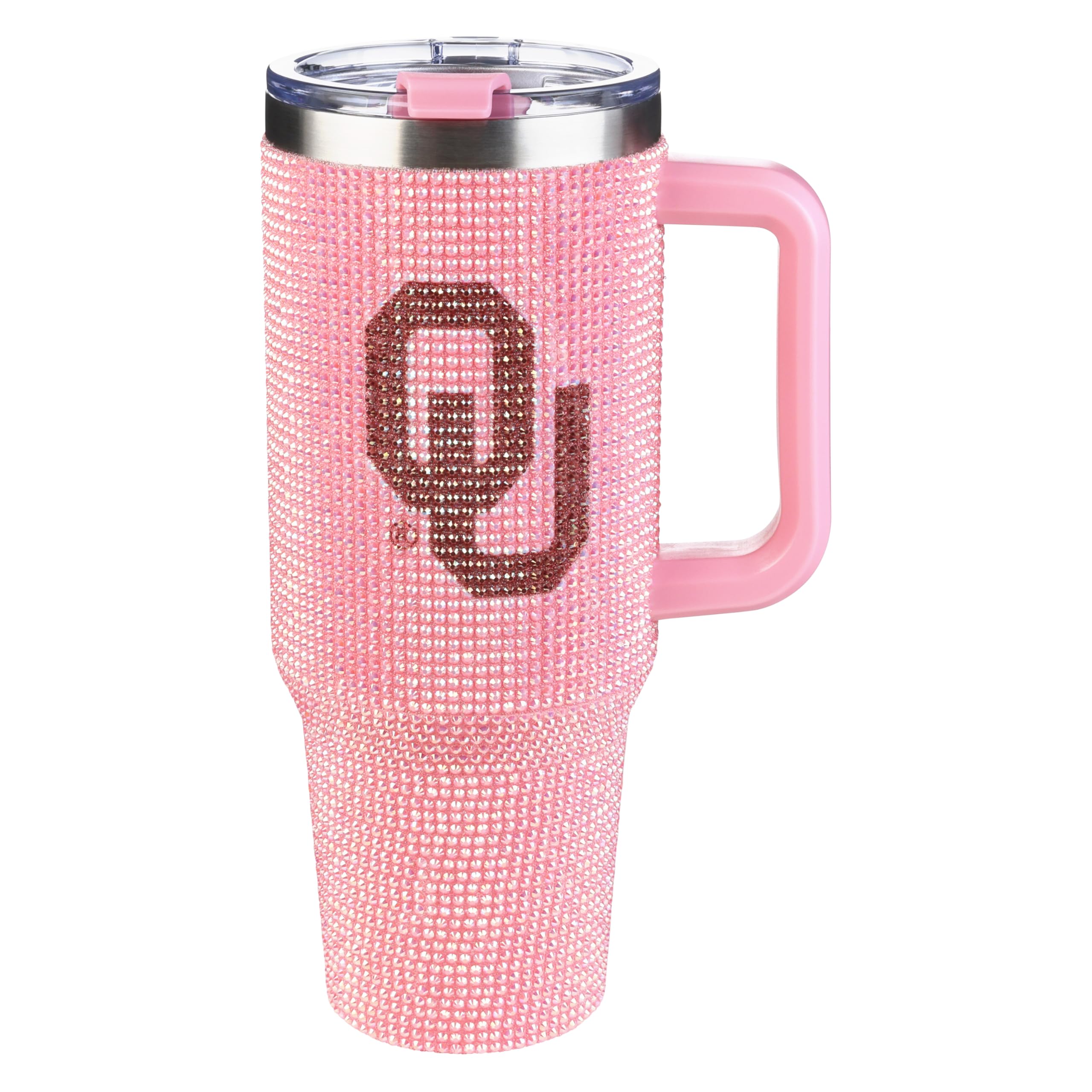The Memory Company Officially Licensed 40oz Pink Bling Game Day Tumbler, University of Oklahoma