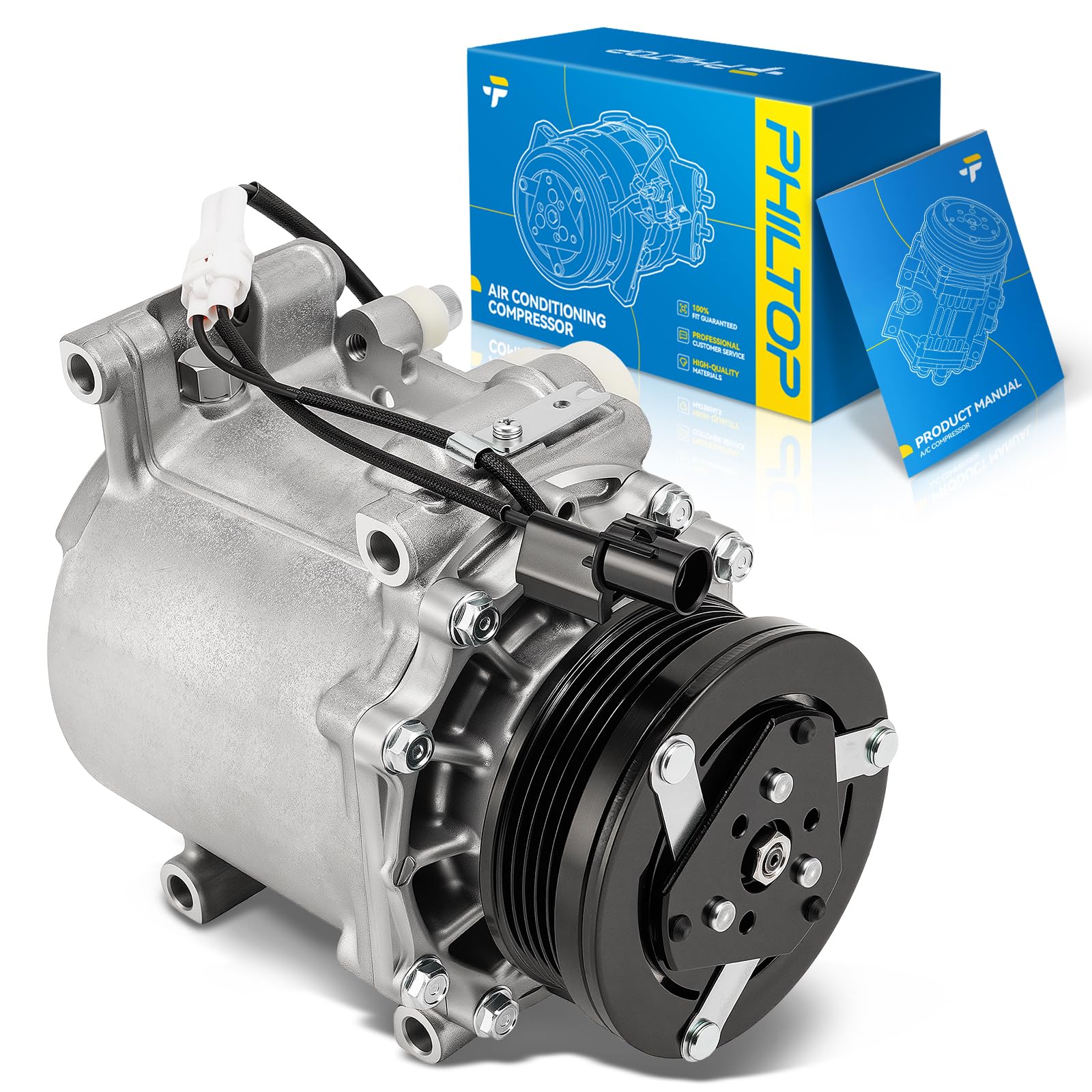 PHILTOP NEW AC Compressor w/Clutch for Mitsubishi Lancer 2002-2007 2.0L
