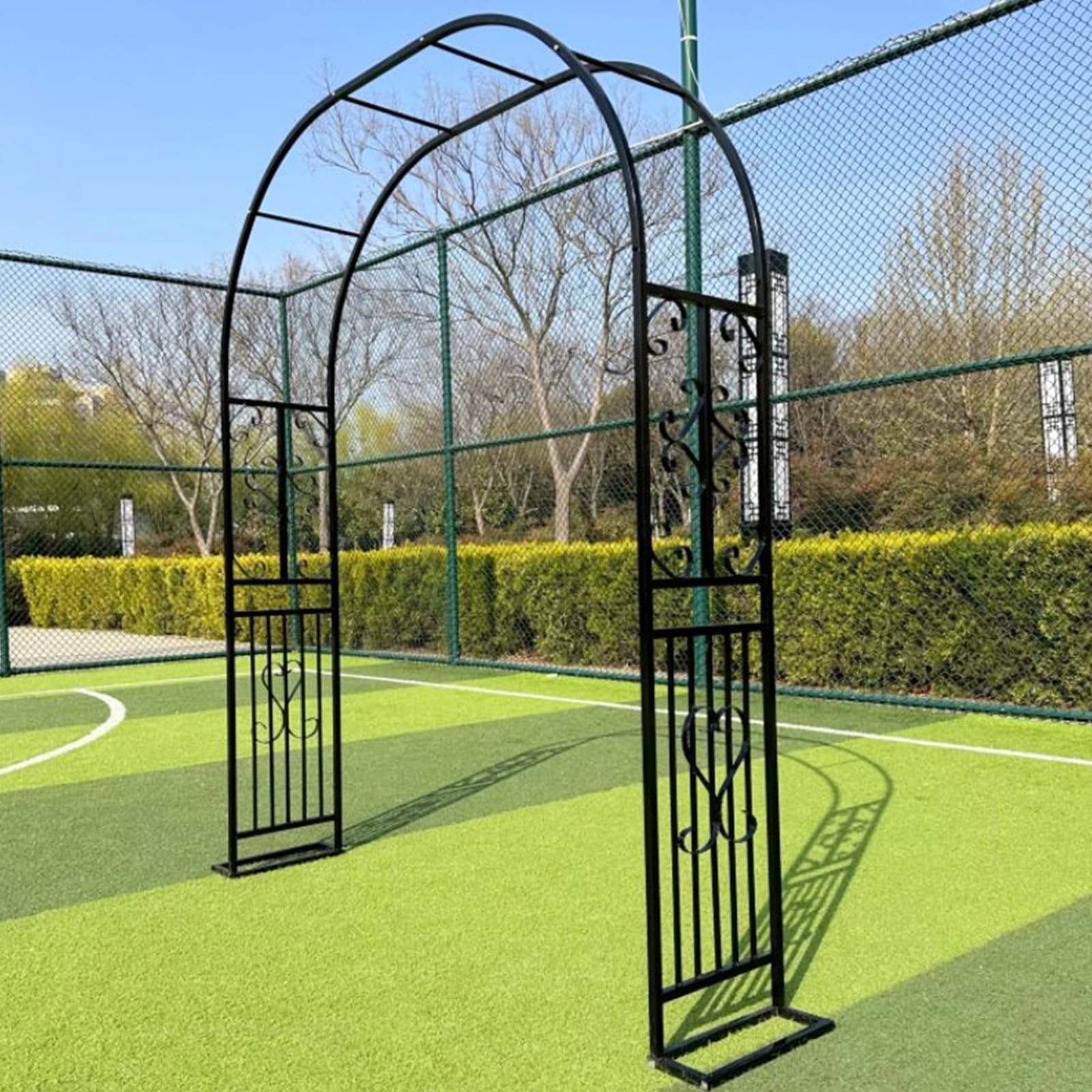 eryssgbf Metal Garden Arbor, Heavy Duty Metal Garden Arch Trellis for Climbing Plants, Decorative Archway Wedding Arch Frame for Patio, Backyard, Patio, Lawn, Pathway