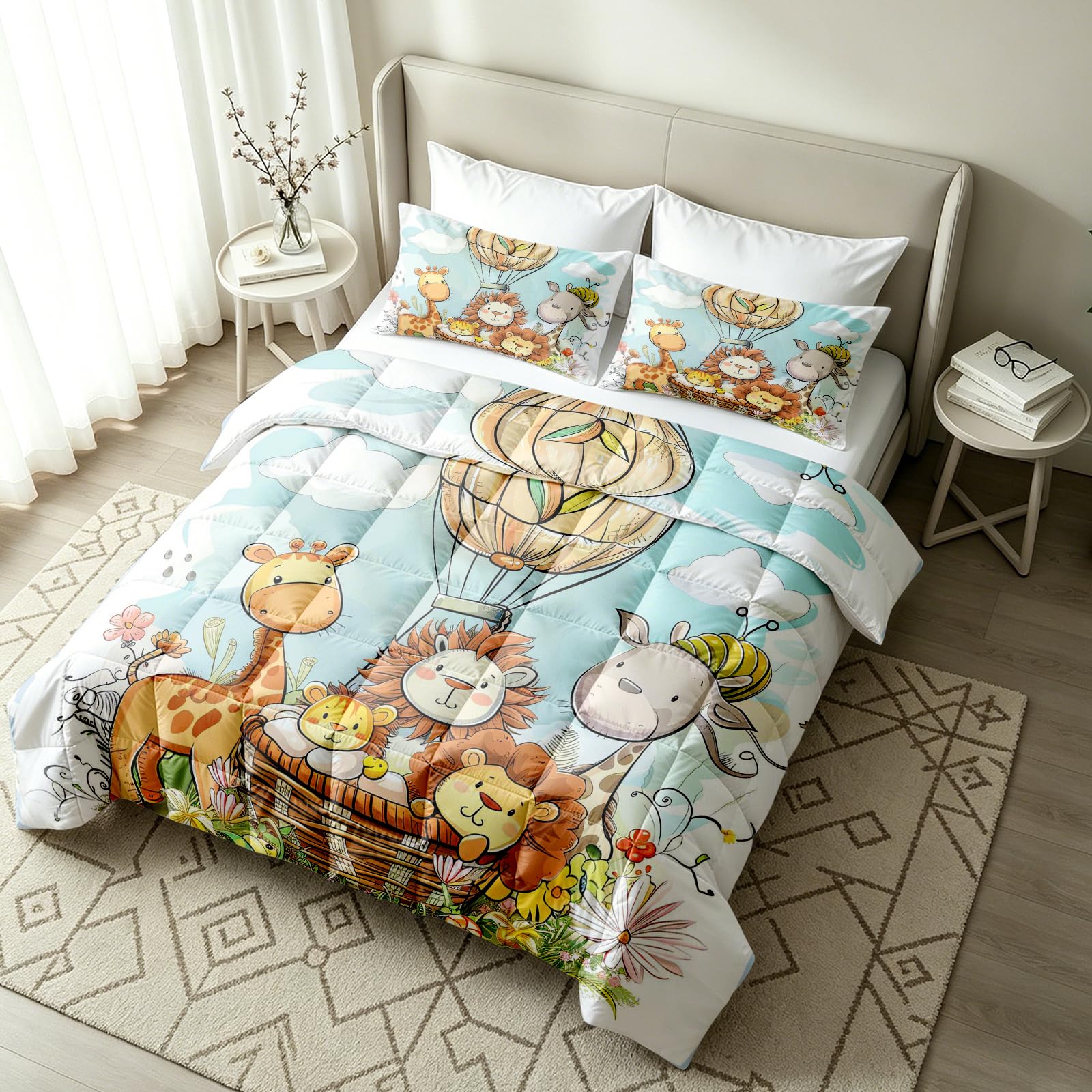 Generisch Bettdecke Ohne Bezug Sommer Safari-Tiere Bettdecke 155x220cm