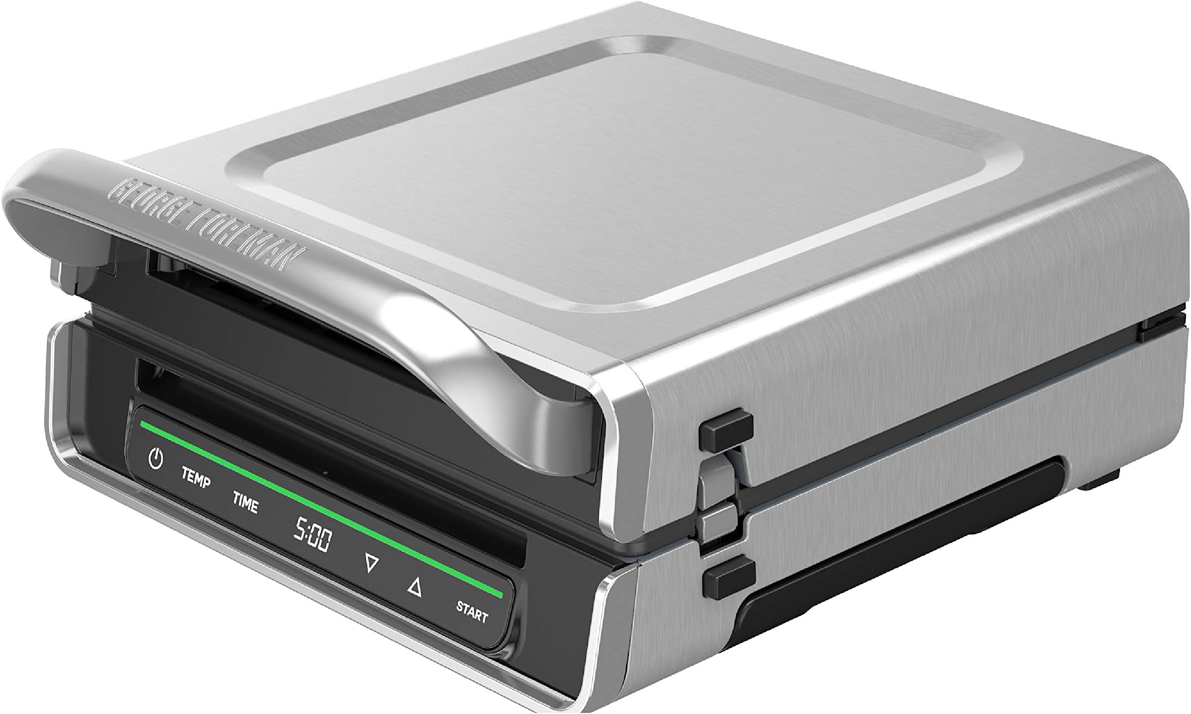 Family Size (4-6 Servings), GRD6090B Smokeless-Digital Smart Select, Stainless Steel