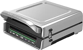 George Foreman Tamanho da família (4-6 porções), GRD6090B Seleção digital inteligente sem fumaça, aço inoxidável