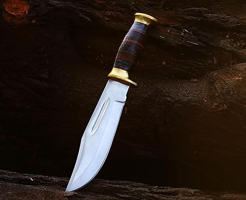 Cuchillo Bowie D2 hecho a mano, cuchillo de caza de hoja fija de 12 pulgadas, cuchillo de campamento al aire libre, cuchillo de supervivencia,