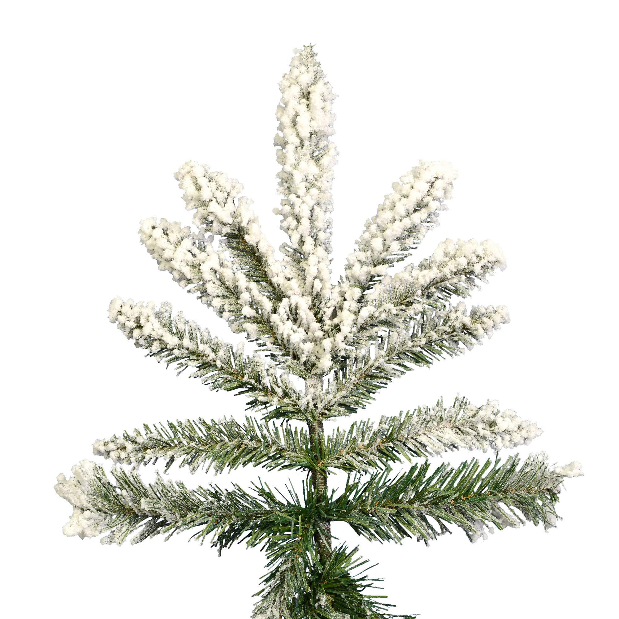 Vickerman 7.5 ft Tall Flocked Utica Fir Artificial Christmas Tree - with 1650 Tips - Unlit