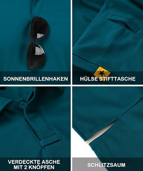 JACKETOWN Polo Hommes Manches Courtes Séchage Rapide Polos pour Hommes Patte de Golf Tennis T-Shirts Sport Chemise Basic Regular Fit Polo - 5
