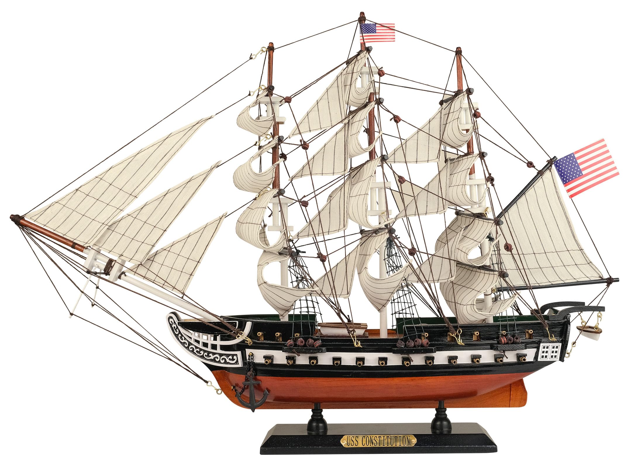 Amazon.co.jp: SAILINGSTORY 木製模型船 USS 憲法 1/150スケール