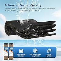 Vista 4 de Cartucho de repuesto de filtro de agua de carbón CTO de casa completa de 1 micrón 2.5" x 10" para sistema de filtro de agua bajo el fregadero