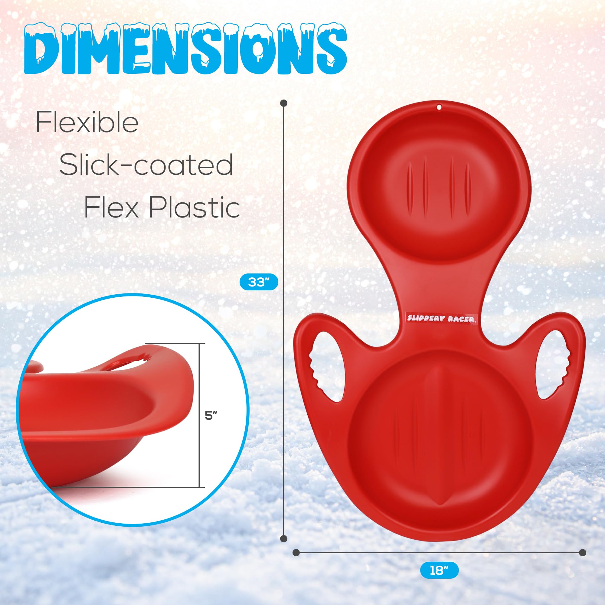 Amazon.com : Slippery Racer Downhill Blitzer Arrow Snow Sled. (RED