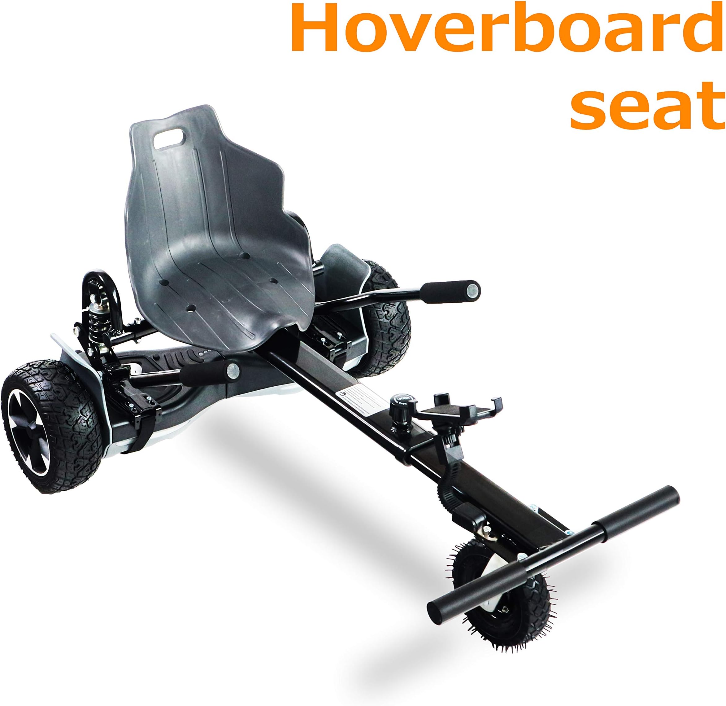Hoverboard Go Kart - Compatible with All UL 2272 Hover Board -Hoverboard Seat Attachment Accessory - Adjustable Size Kart - Shock Absorber and Phone Holder