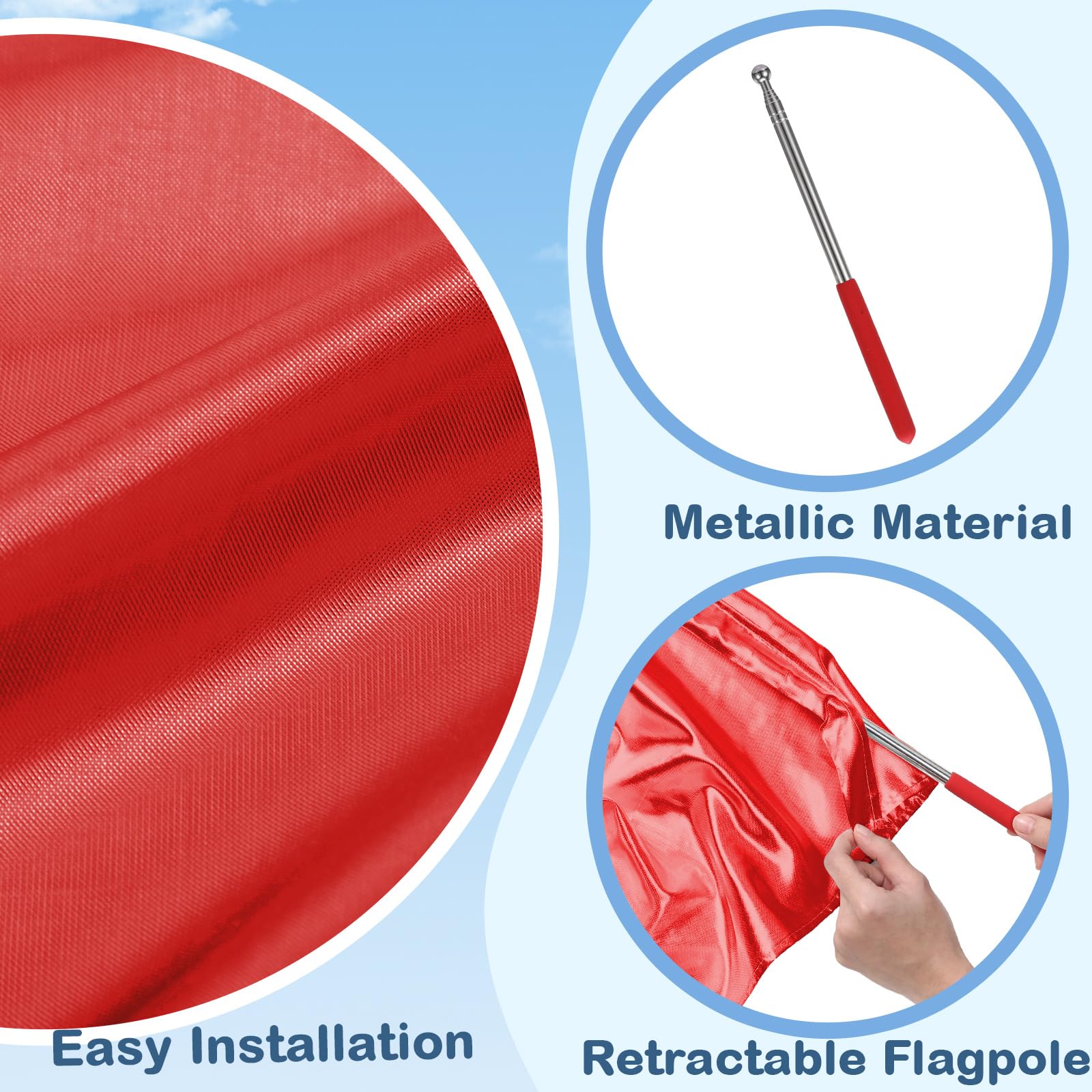 SmoothNovelty Anbetungsflaggen, 119,9 x 99,1 cm, Lob Tanz, Anbetungsflaggen mit skalierbarem Stab, Adore Engelsflügel, Flagge, Lob Kirche, Banner für Adore Dance Practice Performance, Rot, 4 Stück