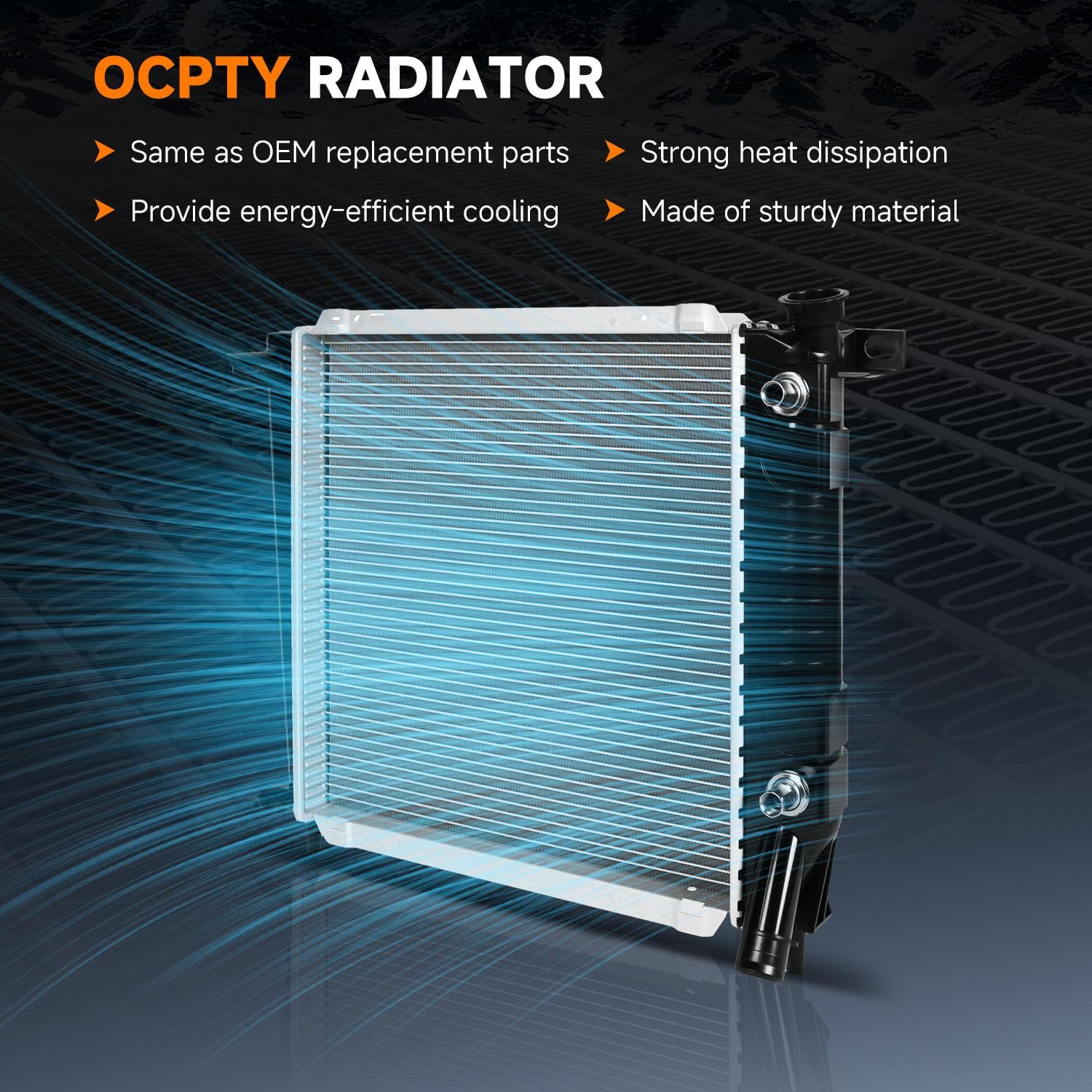 OCPTY 1164 Engine Coolant Radiator Compatible with 1991-1994 for Ford for Explorer 4.0L 1990-1994 for Ford for Ranger 4.0L 1994 for Mazda for B3000 3.0L Replace# 1164,FO3010163 Aluminum Radiator
