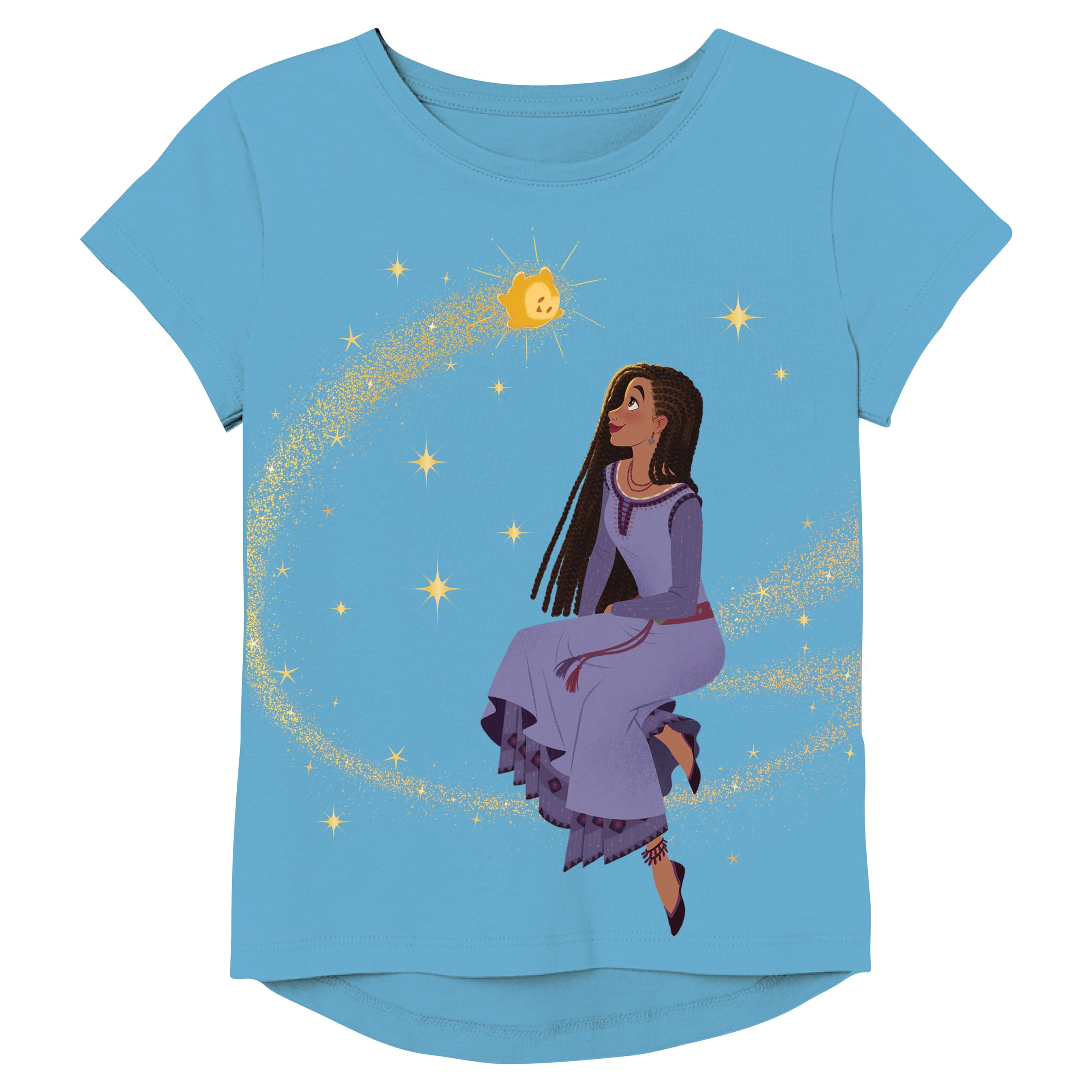 Disney Girls' Disney's Wish Asha &amp; Star Short Sleeve T-Shirt