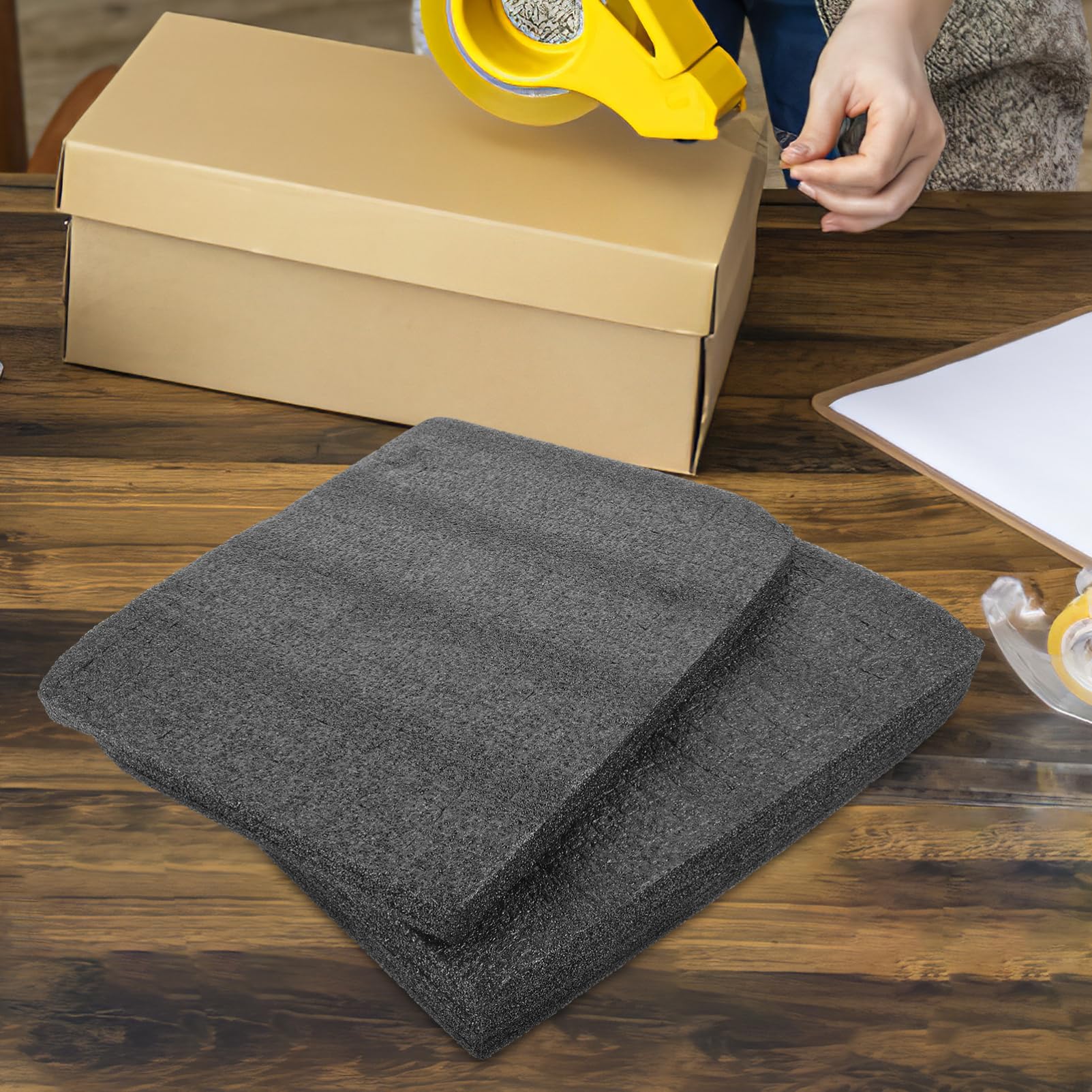 Gogogmee 2pcs Foam Craft Foam Block Black Protective Foam Padding for Case Foam Cubes Upholstery Foam Cushion