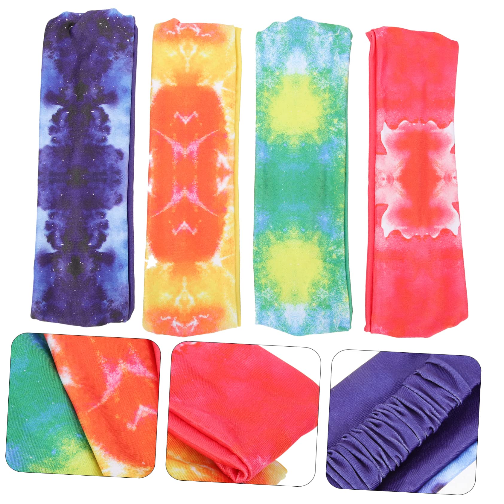 GALPADA Fascia sportiva Tie Dye elastici scrunchies fasce per il sudore da donna fasce antisudore Yoga fascia per professionale forniture di per poliestere