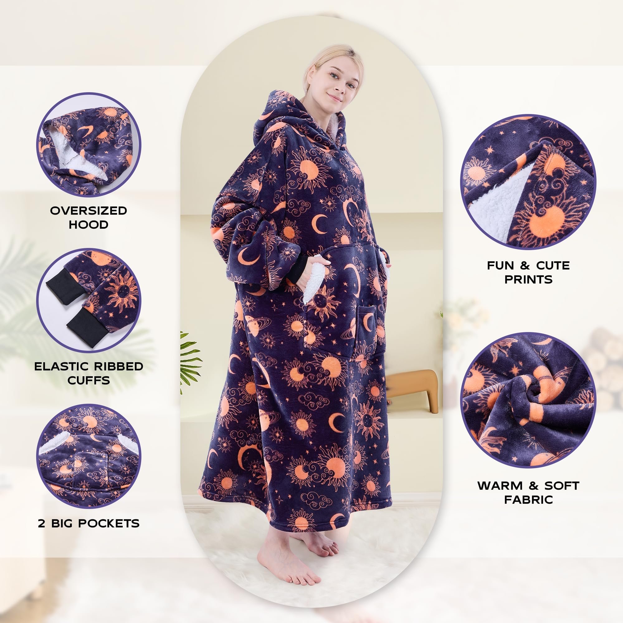 Amazon.com: NORD ECO Wearable Blanket Hoodie, Oversized
