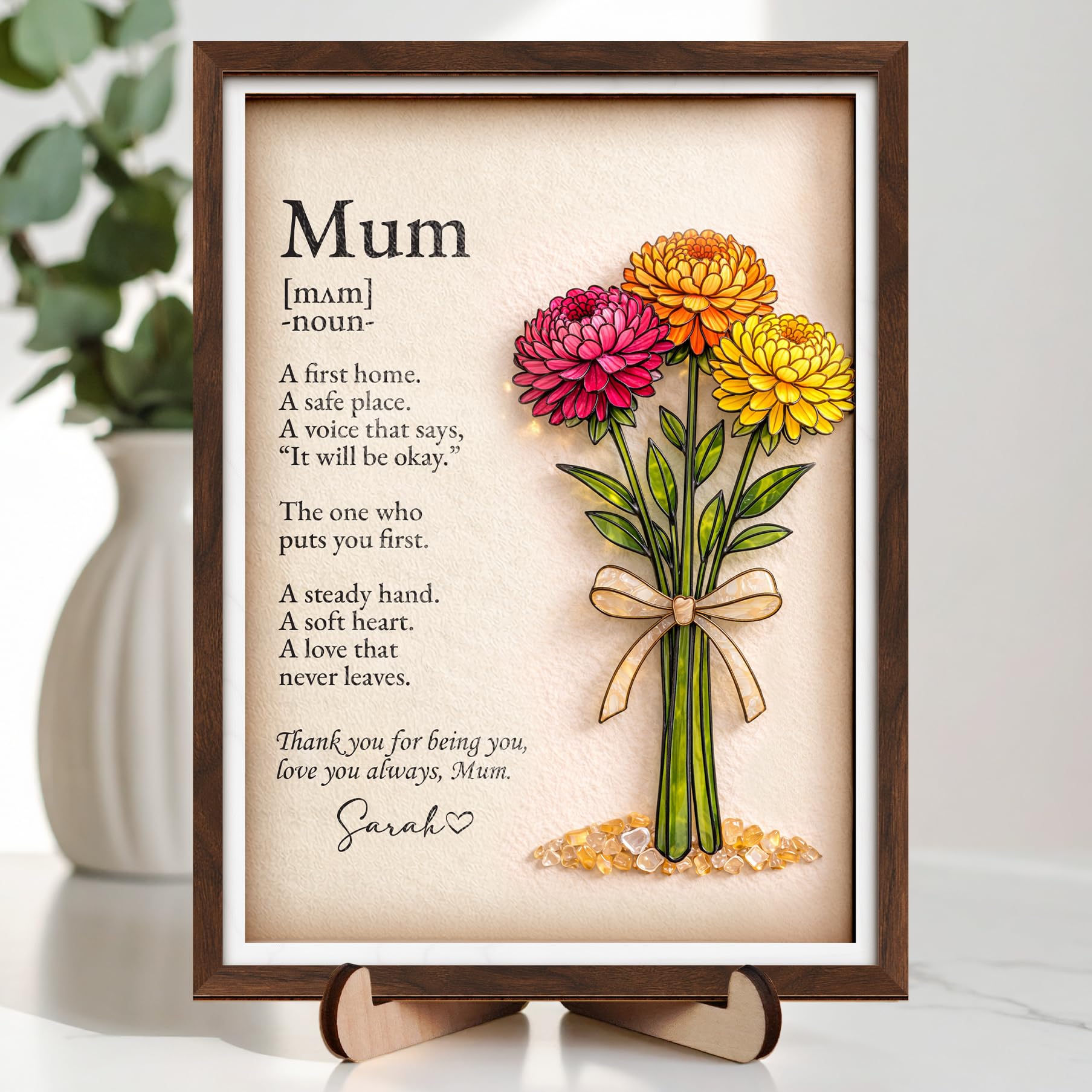 Personalized Birthday Gift for Women Birth Flower Plaque