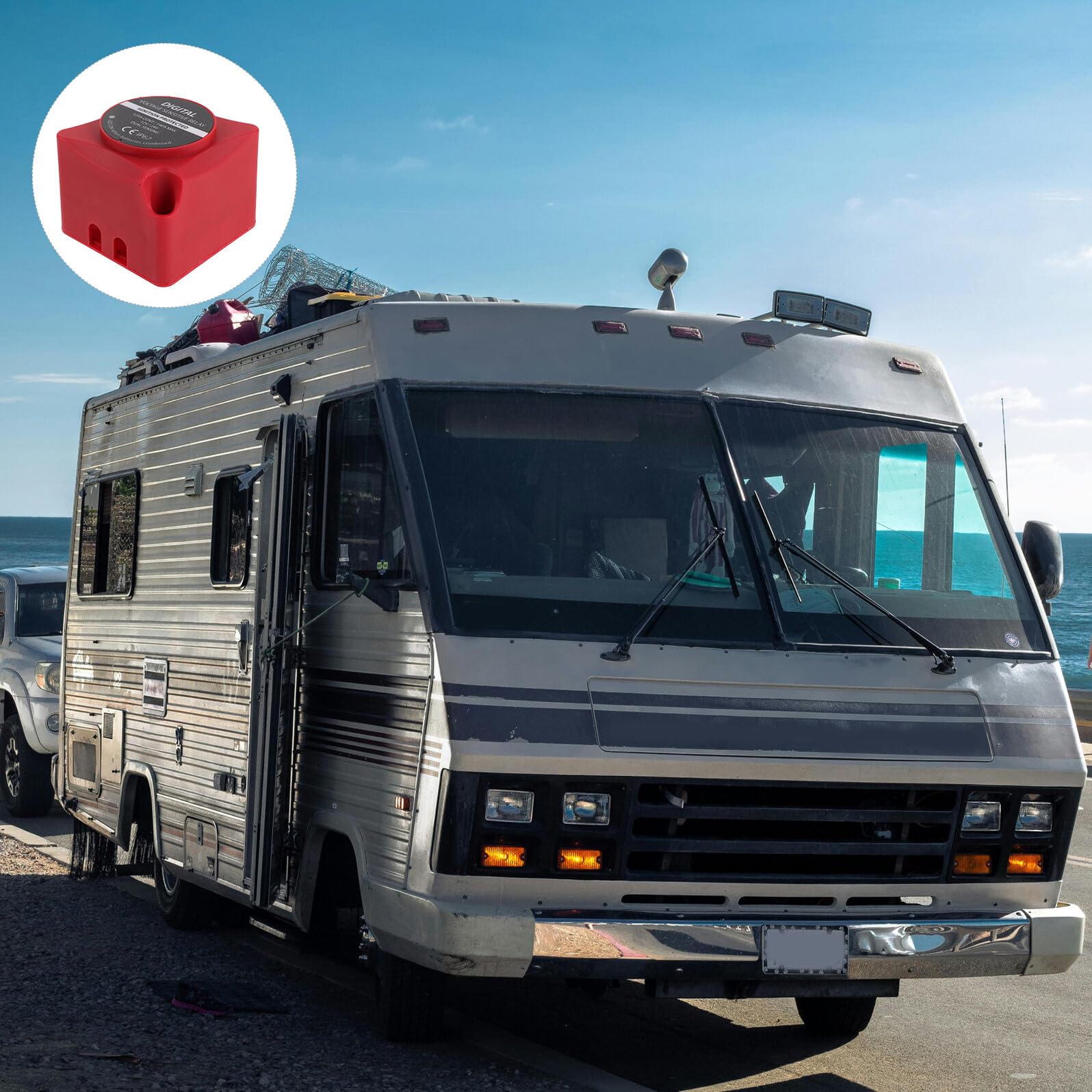 Inteligentny Przekaźnik Izolatora Akumulatorów Podwójnego Izolatora Do Ciężarówek Rv i Łodzi Elektroniczny Wyłącznik Izolacyjny Zabezpieczenie Przeciążeniowe Czerwony