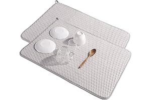Large 2-Pack Dish Drying Mat Absorbs Spills and Moisture for Kitchen Countertop