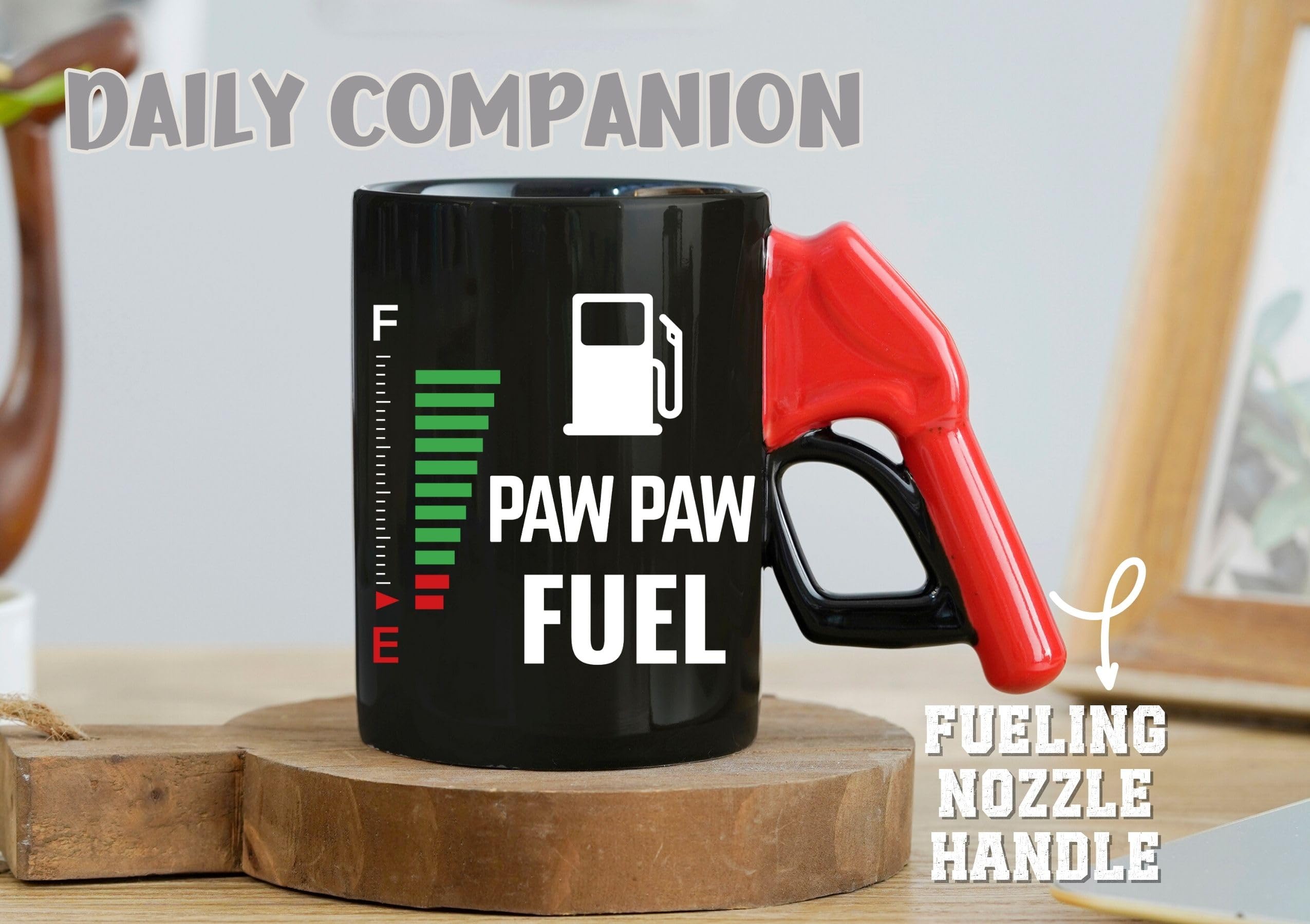 Onebttl Paw Paw Gifts, Pawpaw Fuel Color Changing Coffee Mug with Fueling Nozzle Handle, Gifts for Grandpa, 13.5oz/400ml Funny Ceramic Mug for Christmas, Father's Day