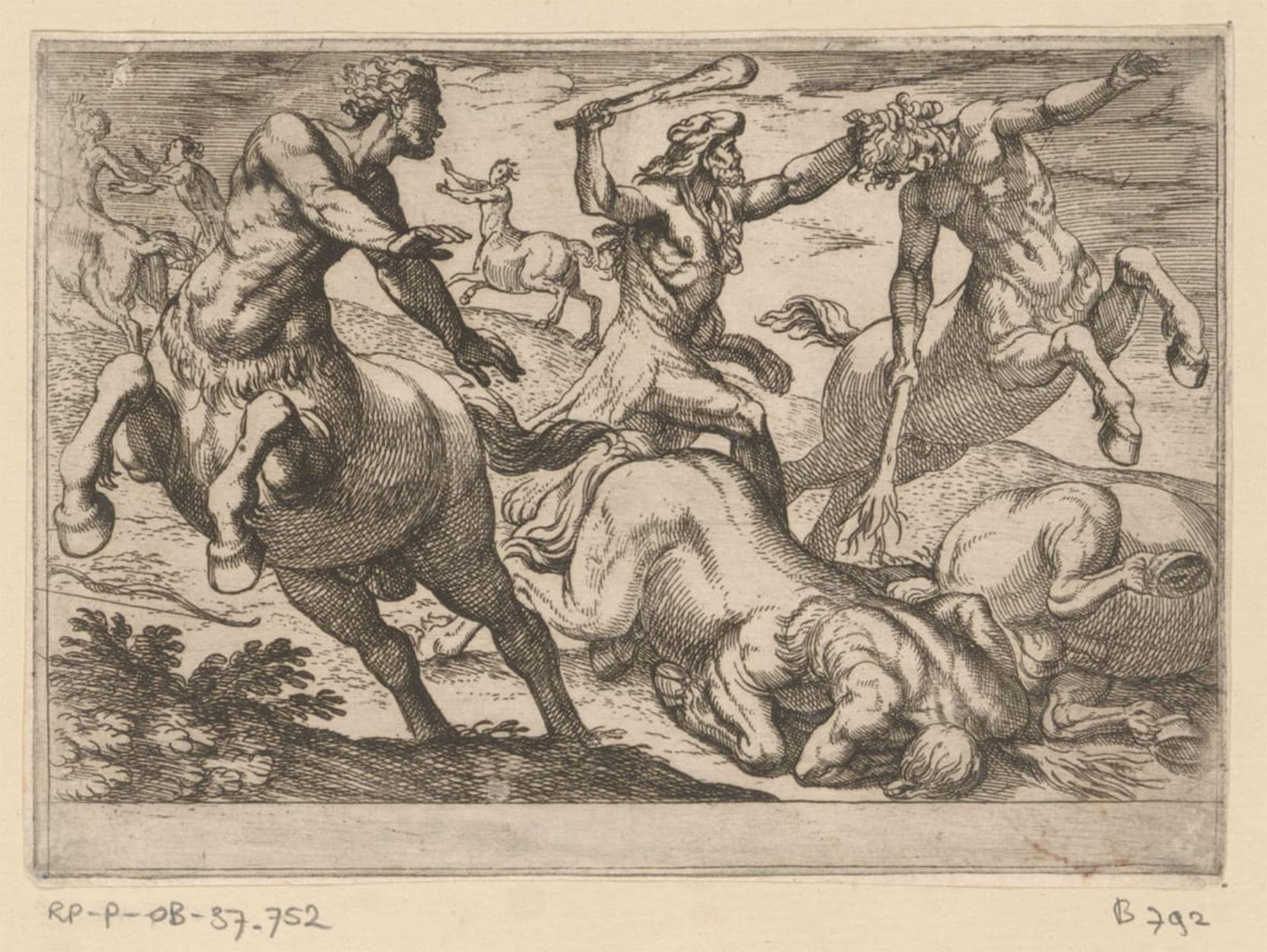 ARTXLXXBN Famous Painting Canvas Artwork Graffiti Print Hercules and the Centaurs by Antonio Tempesta Portrait Canvas Image for Home Decor 60x90cm