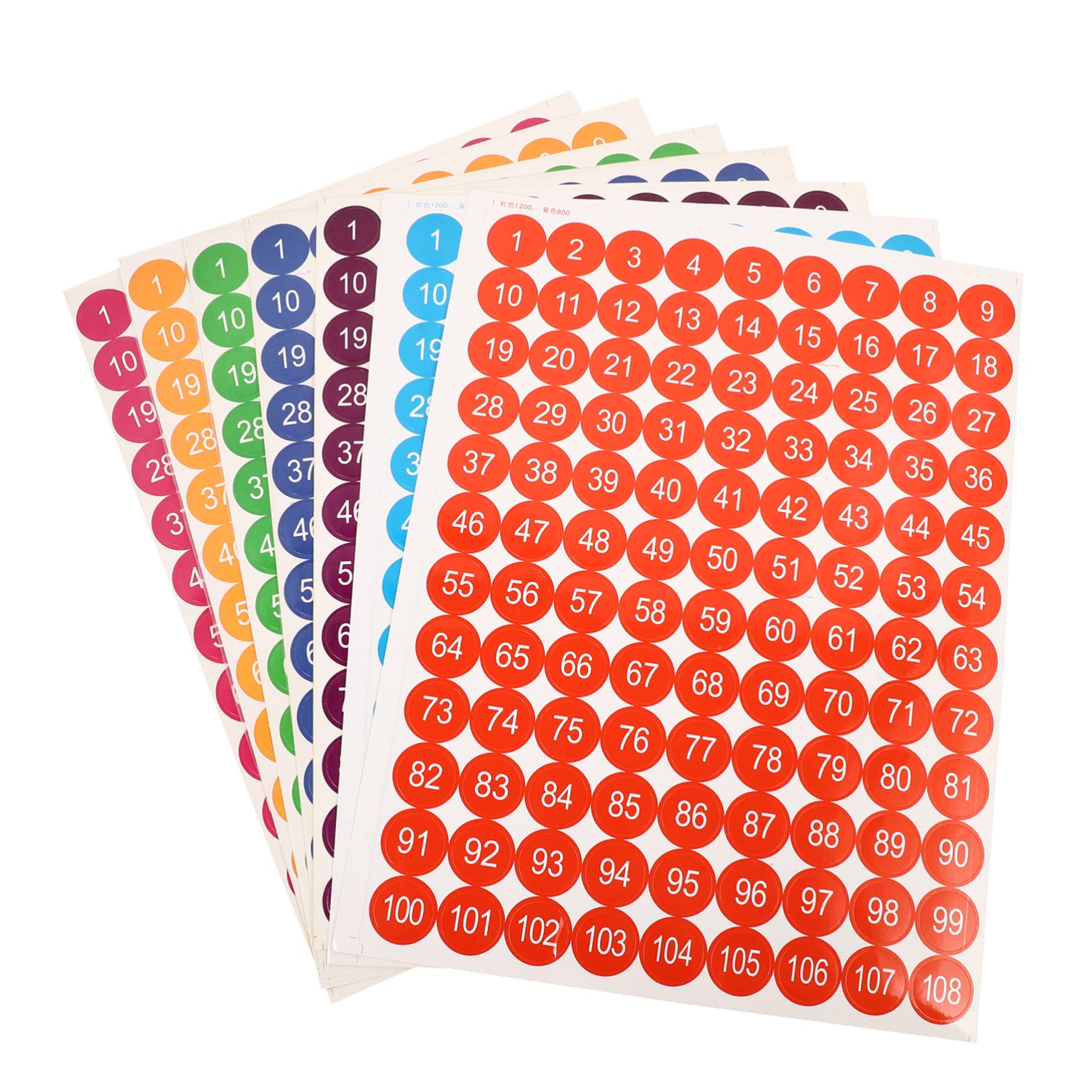 HOODANCOS 1 7 Hojas número redondo pegatinas circulo pegatinas etiquetas de número de serie pegatinas infantiles stickers infantiles sobres número de pegatinas número de papel pegatinas