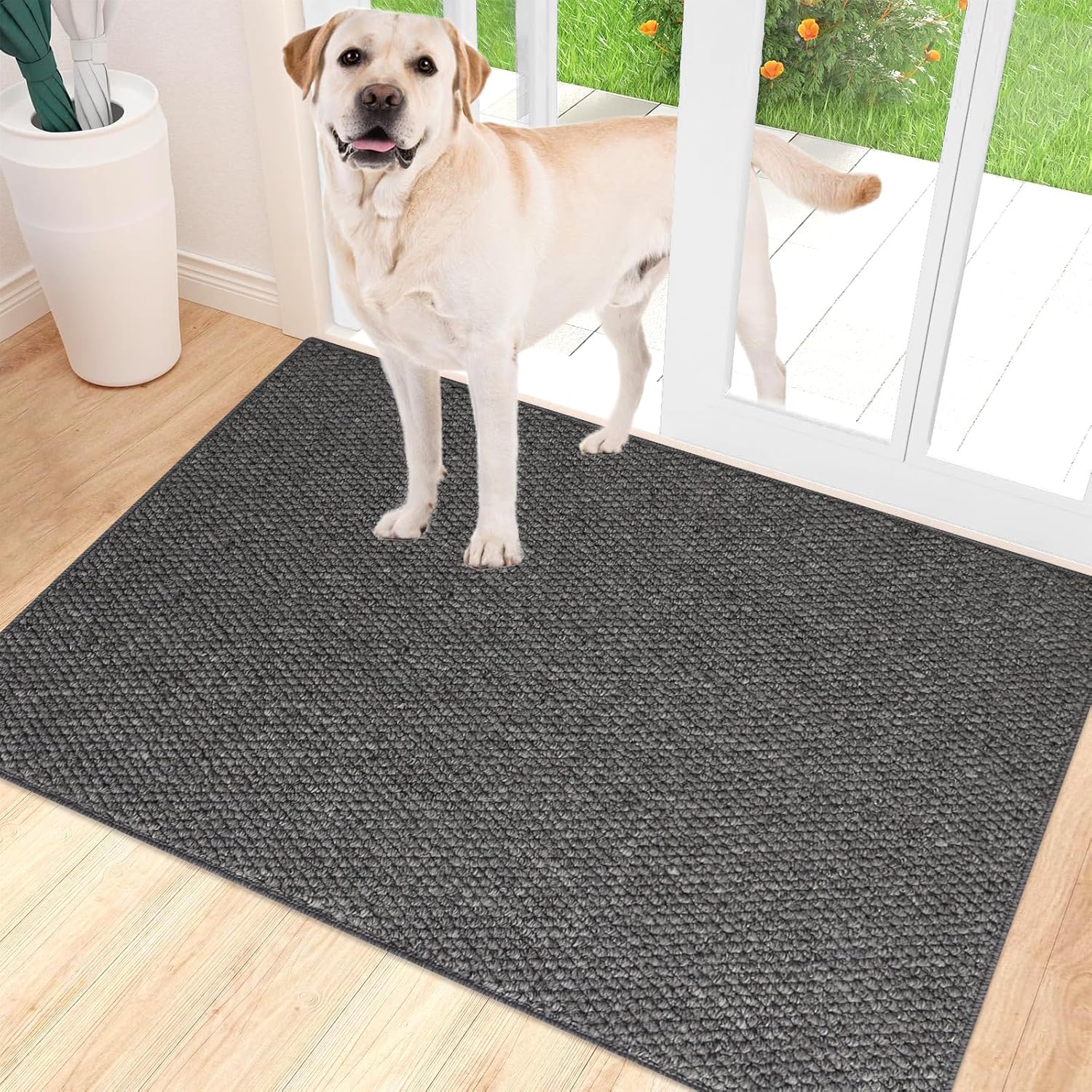 Doormat Indoor and Outside – Door Mat Outside Sturdy, Non-Slip Dust Trapper Mat Indoor, Absorbent Door Scraper Outside in Many Colors, Flooring Mats for Entrance Door, Entrance, Hallway, Workplace (Gray, 80 x