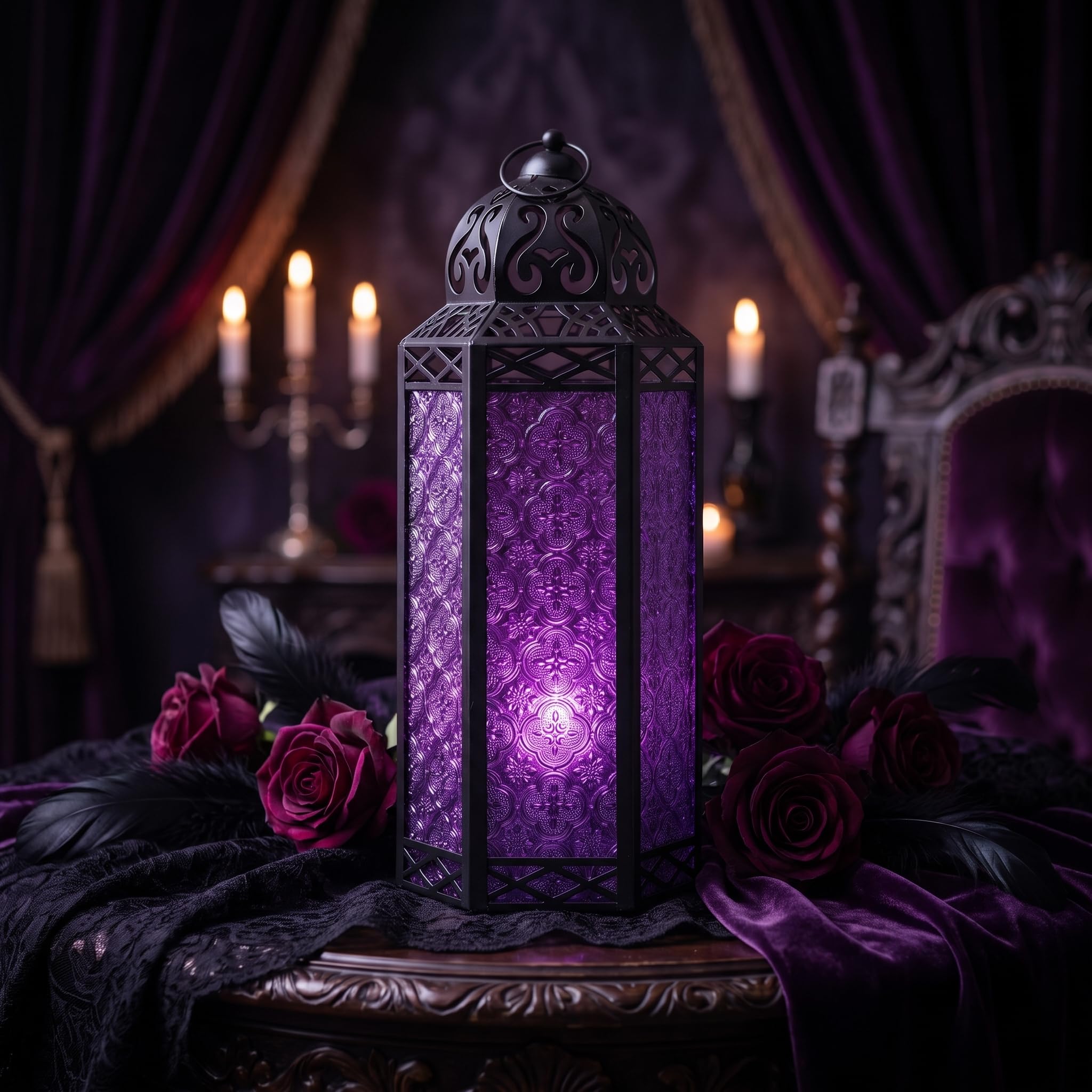 Vela Lanterns Portacandele decorativo marocchino, extra large, viola