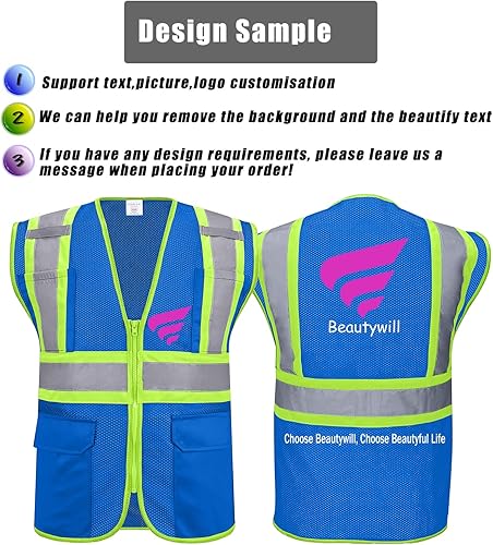 Miniatura 4 de Chaleco de seguridad personalizado para mujeres, chaleco personalizado, seguridad de alta visibilidad para hombres