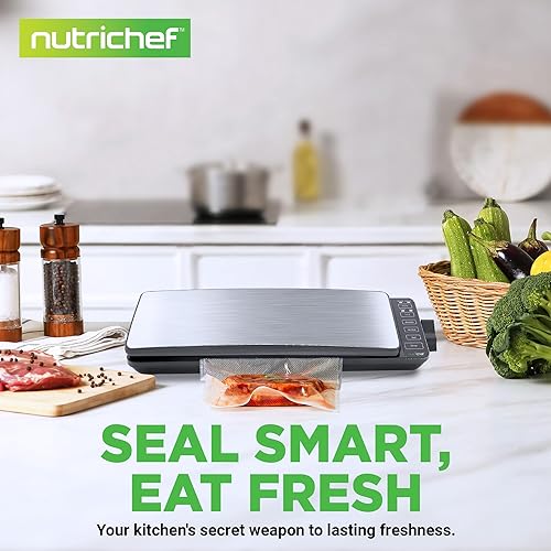 Miniatura 8 de NutriChef Sellador al vacío versión actualizada | Sistema automático de sellado de aire al vacío para conservación de alimentos con kit de inicio |